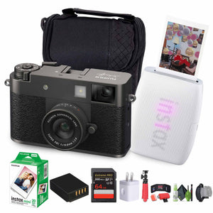FUJIFILM X Digital Camera Charcoal Silver , MINI LINK 3 Printer Clay White