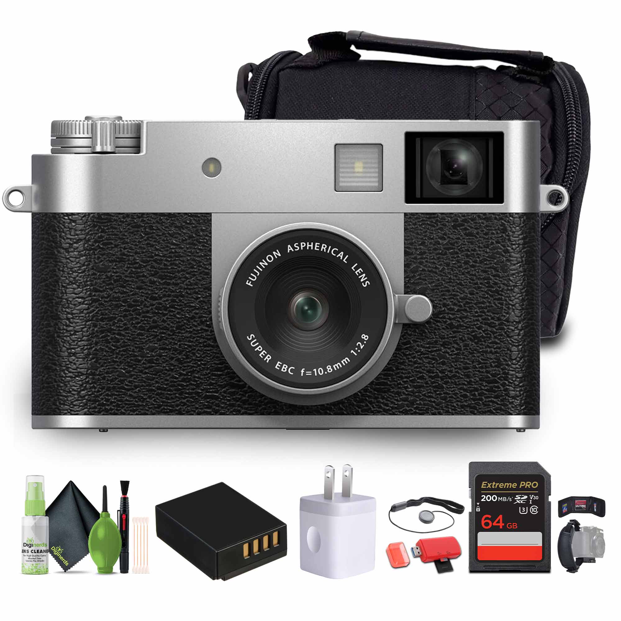 FUJIFILM X Half Digital Camera Silver , Soft Case, Small