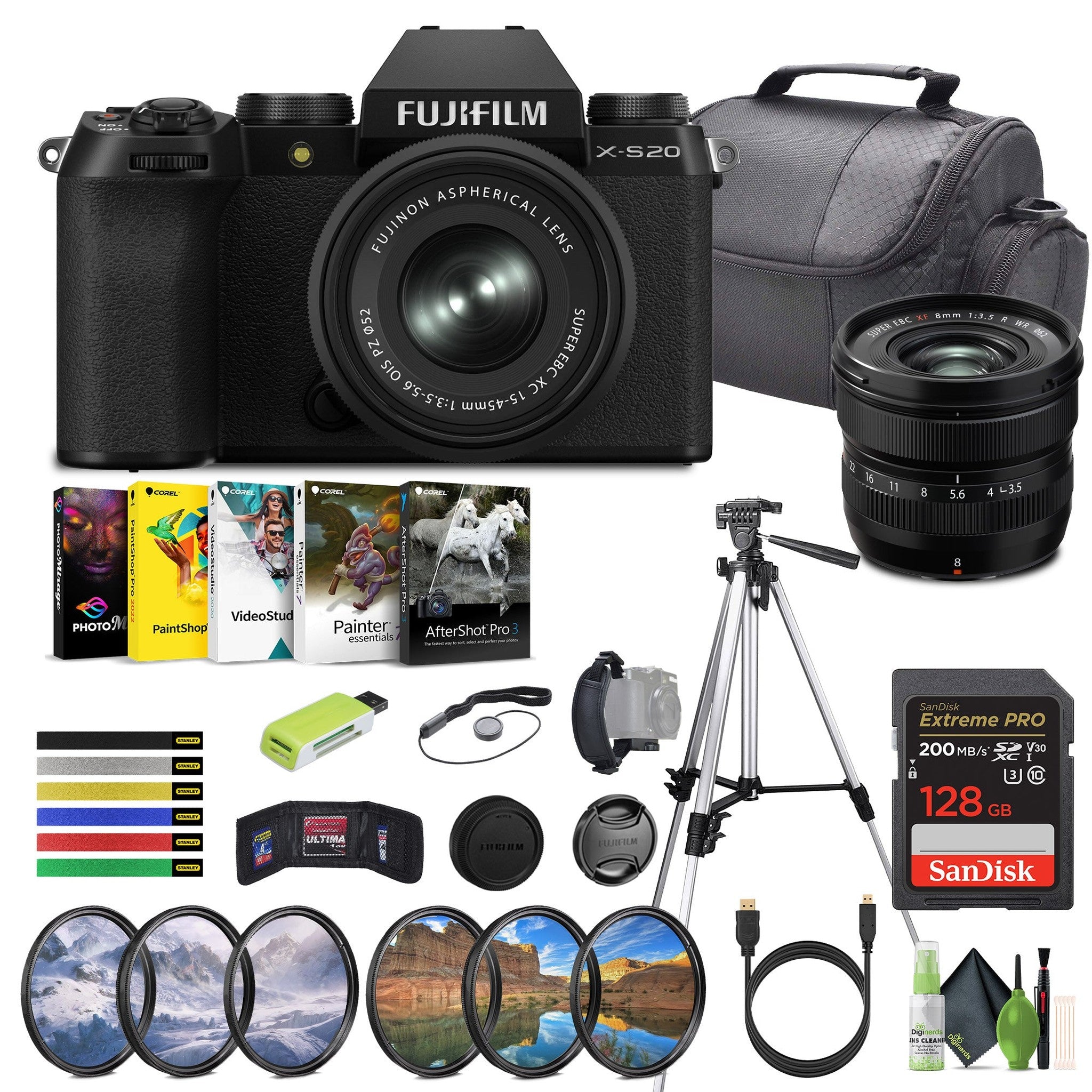 FUJIFILM X-S20 Mirrorless Camera With 15-45mm Lens 15 PC Vlogging Camera Kit Fujifilm