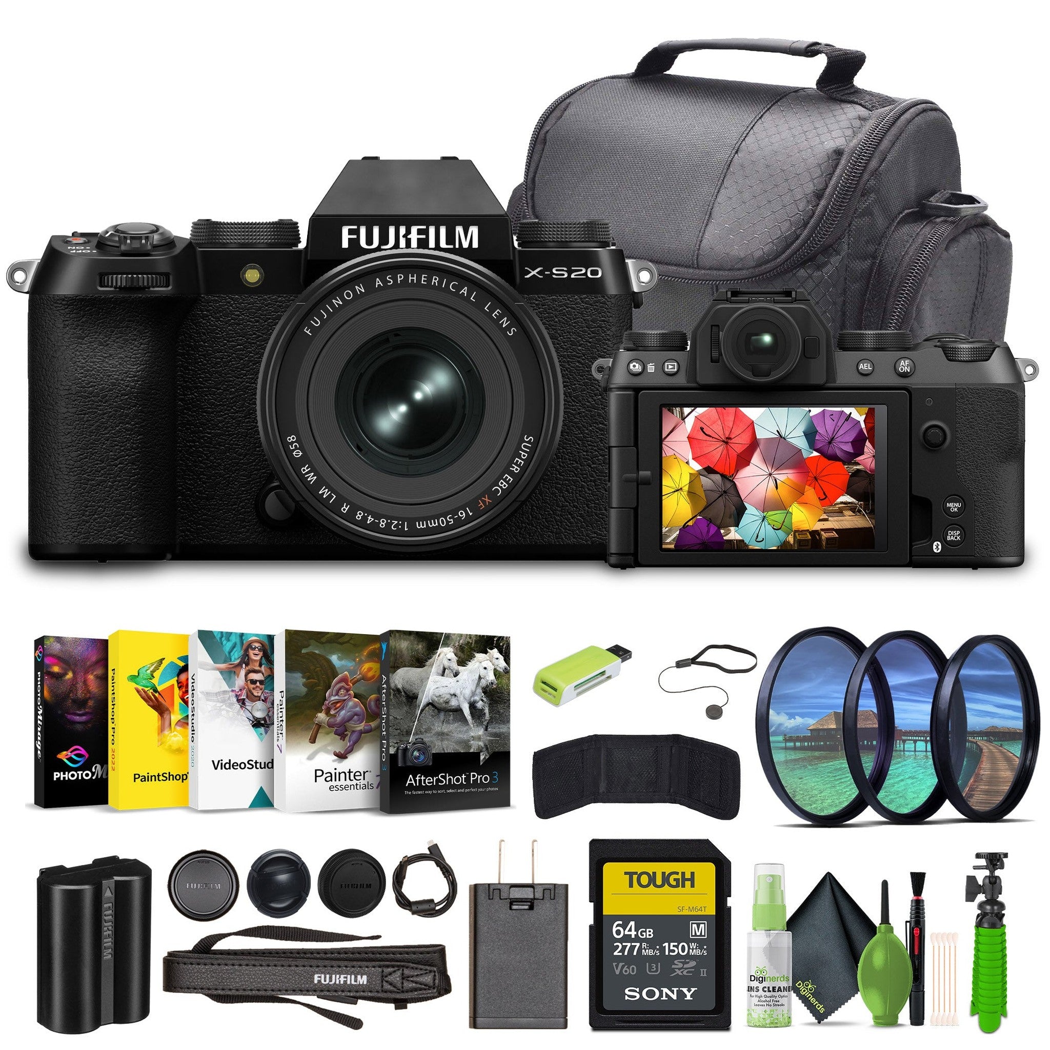 Fujifilm X-S20 Mirrorless Camera With XF16-50mm F2.8-4.8 R LM WR Black Bundle