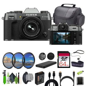 Fujifilm X-T50 Mirrorless Digital Camera XC15-45mmF3.5-5.6 PZ Lens Bundle