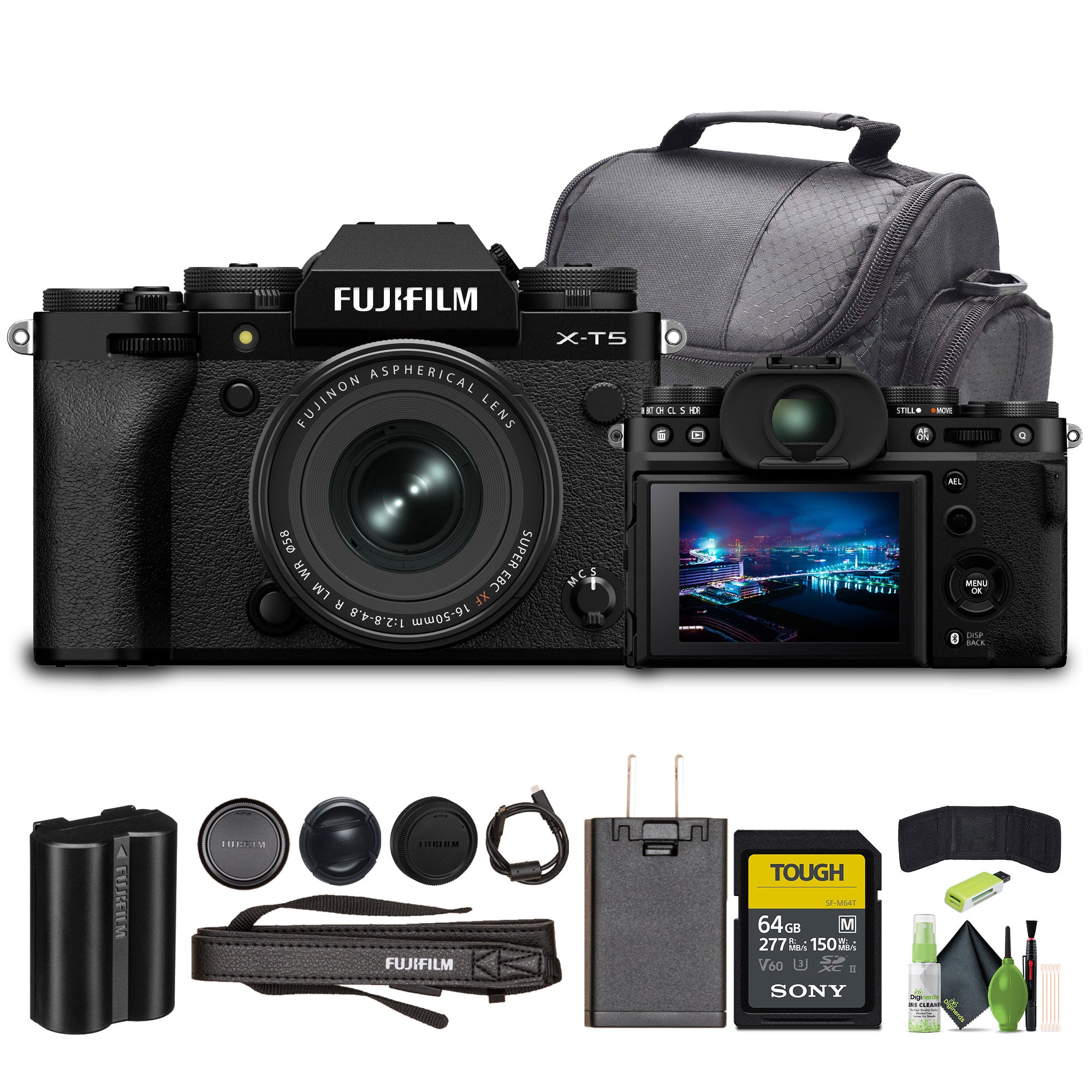 Fujifilm X-T5 Mirrorless Camera With XF 16-50mm f/2.8-4.8 Lens Black Bundle