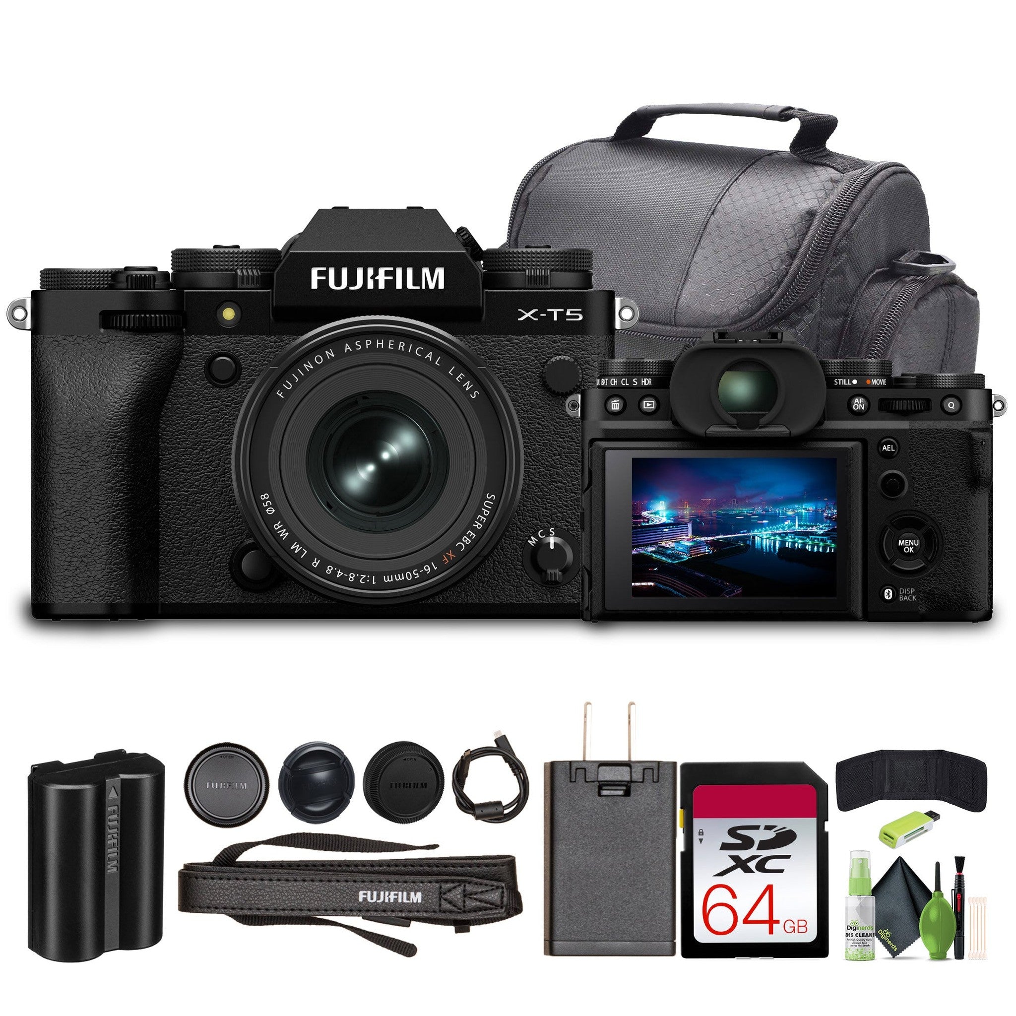 Fujifilm X-T5 Mirrorless Camera With XF 16-50mm f/2.8-4.8 Lens Black Bundle