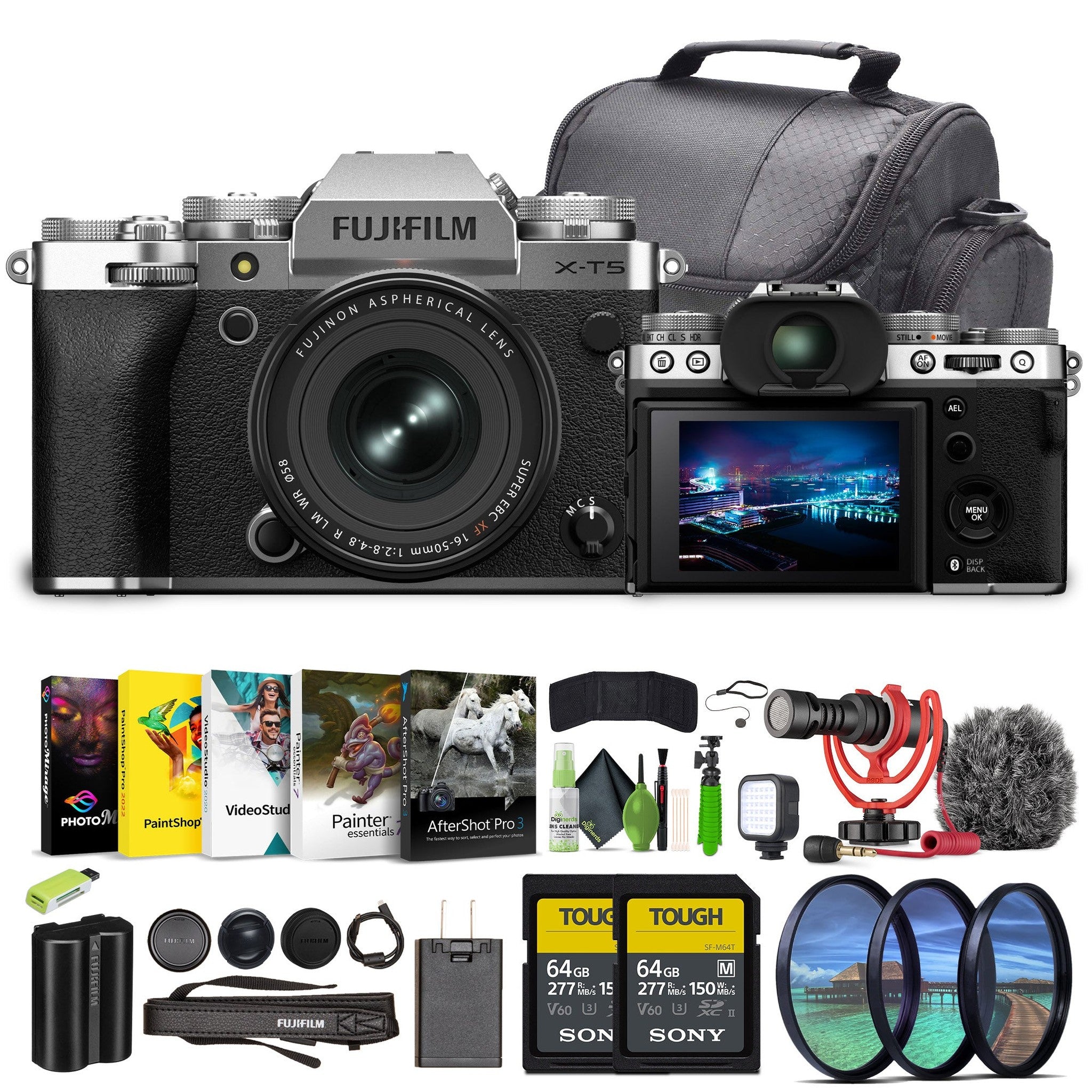 Fujifilm X-T5 Mirrorless Camera With XF 16-50mm f/2.8-4.8 Silver Lens Bundle Fujifilm