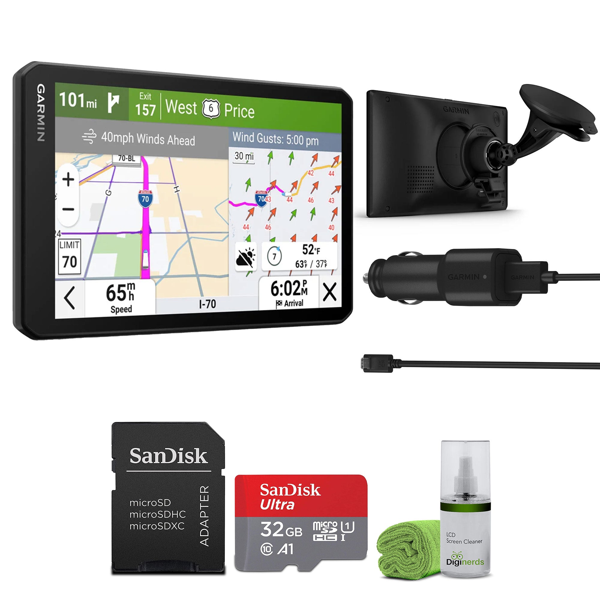 Garmin dezl OTR720, Large, Easy-to-Read 7” GPS Truck Navigator Bundle