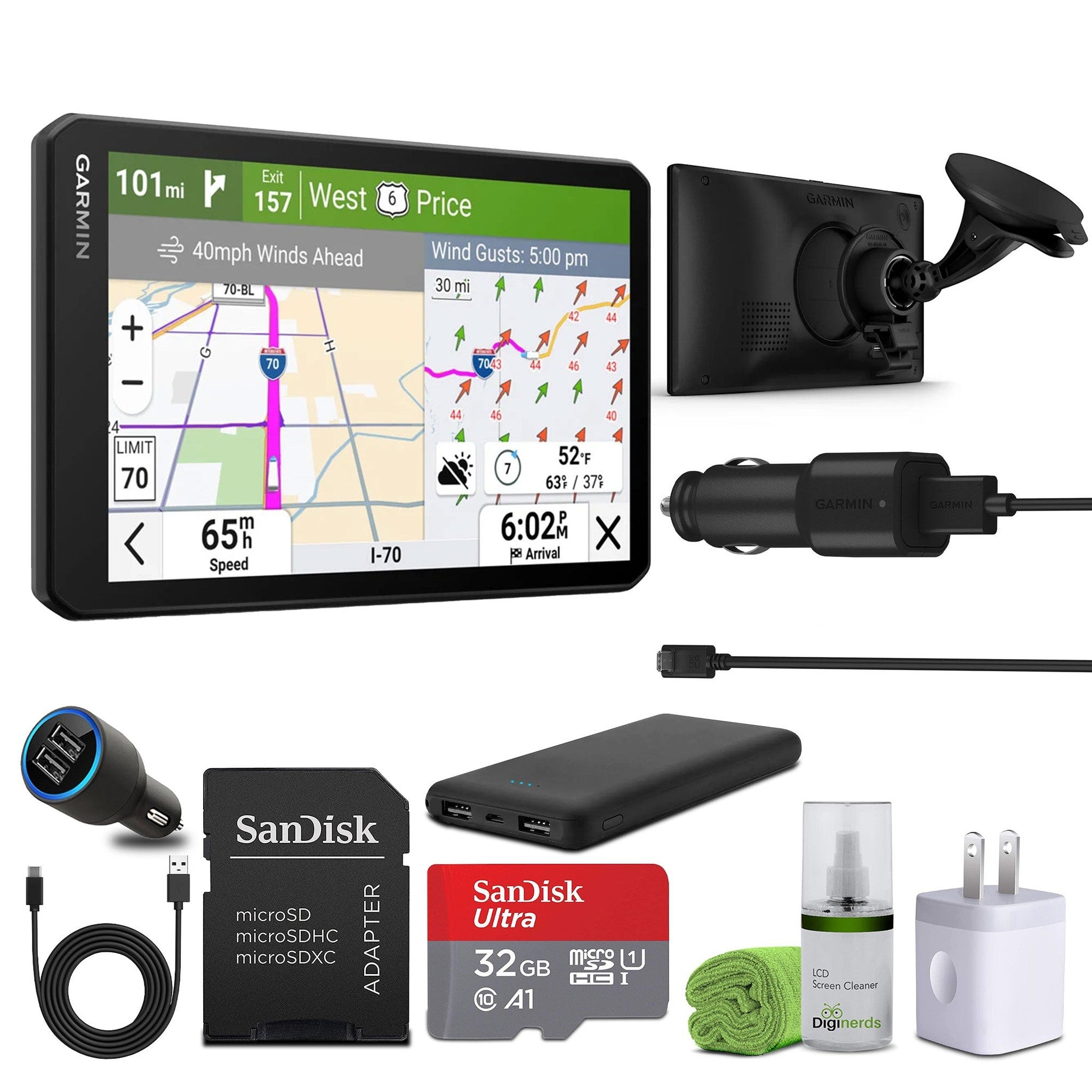 Garmin dezl OTR720, Large, Easy-to-Read 7” GPS Truck Navigator Bundle Garmin