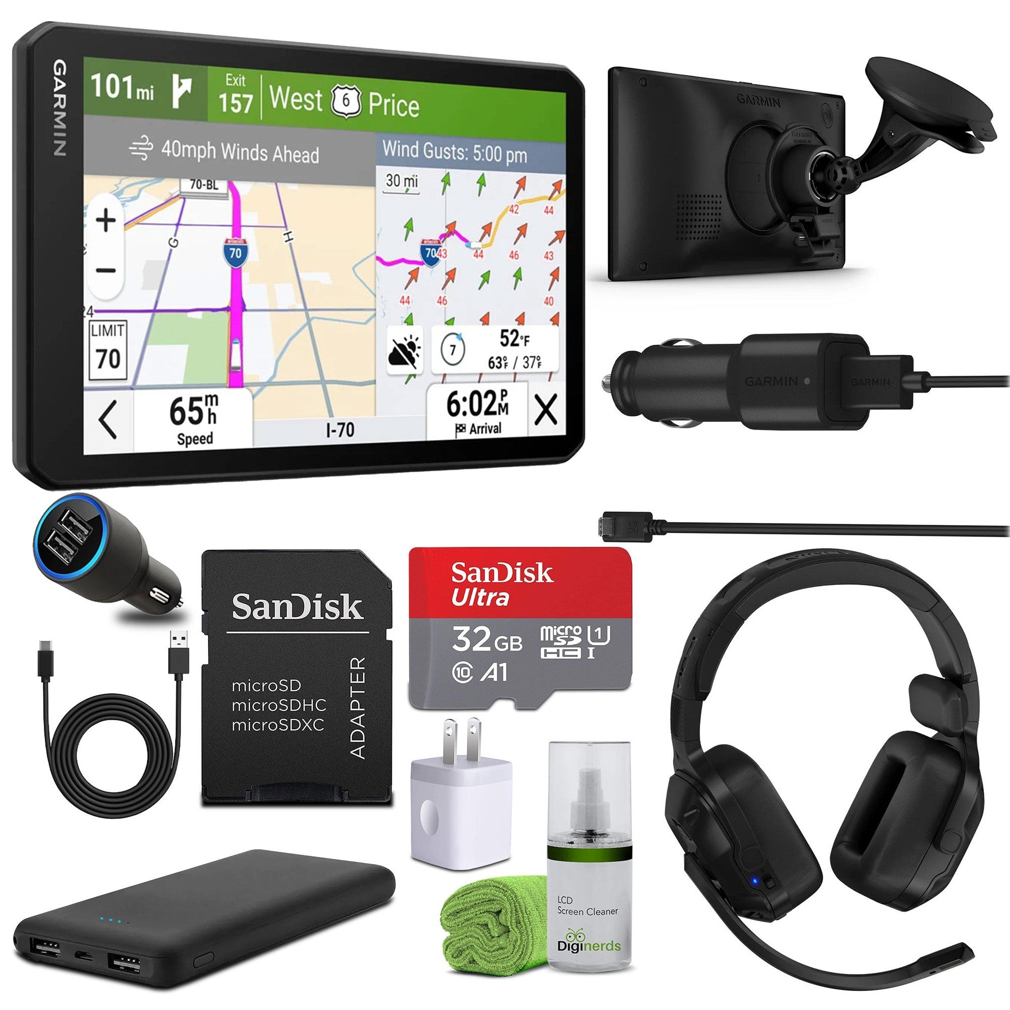 Garmin dezl OTR720, Large, Easy-to-Read 7” GPS Truck Navigator Bundle