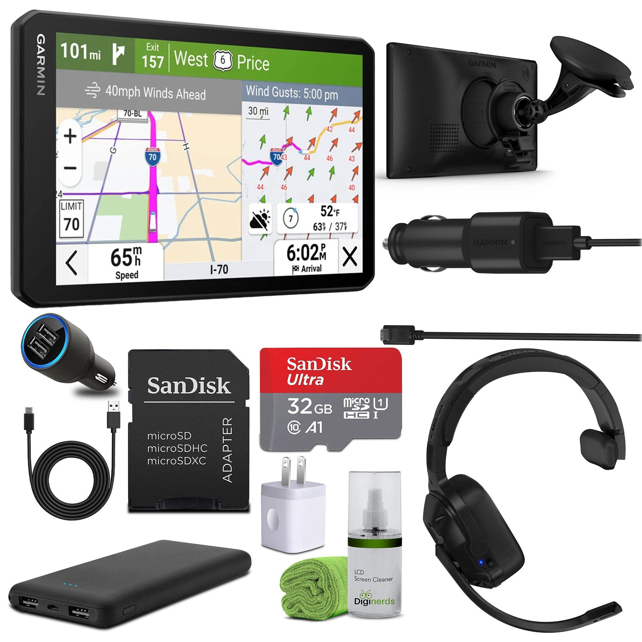 Garmin dezl OTR720, Large, Easy-to-Read 7” GPS Truck Navigator Bundle Garmin