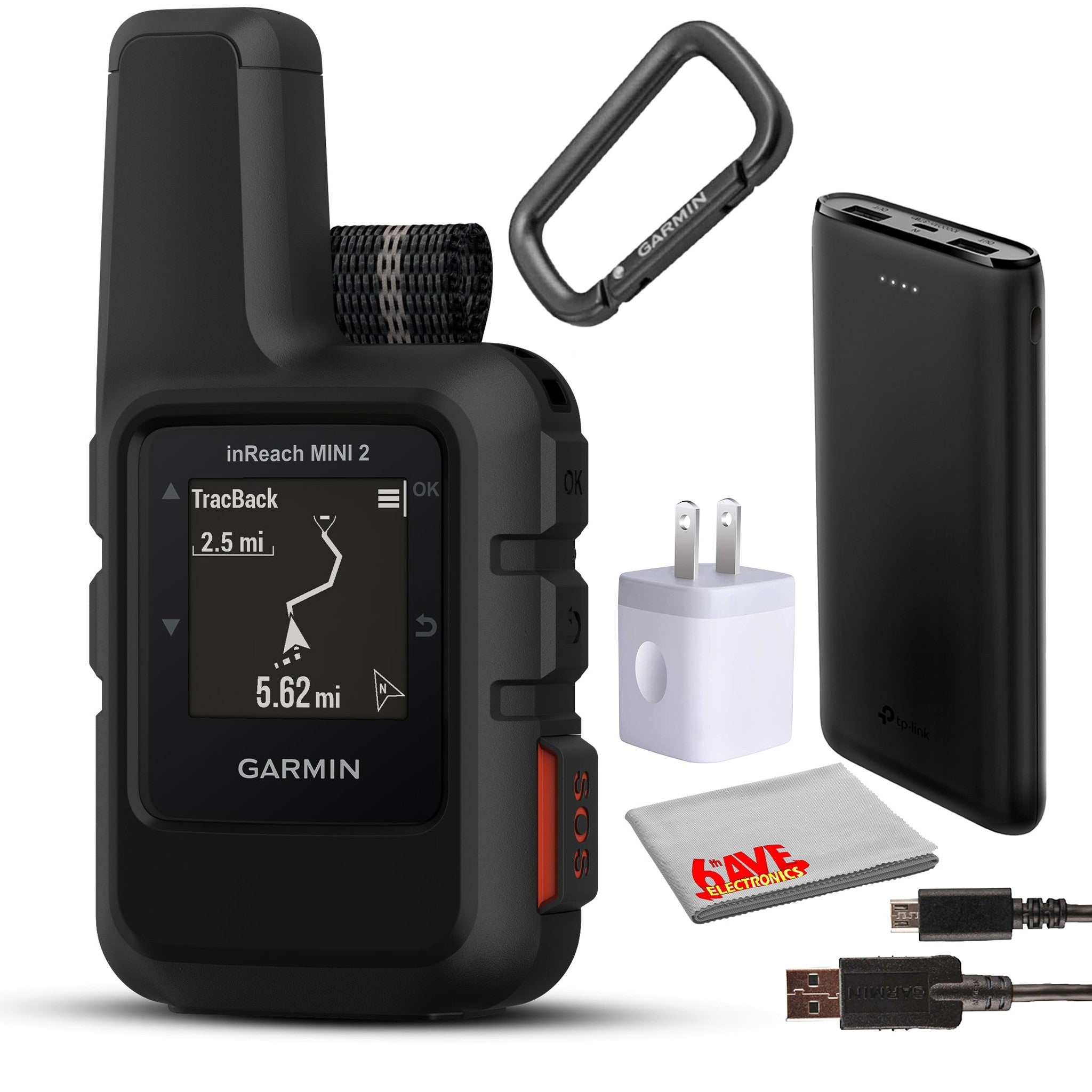 Garmin inReach Mini 2 Satellite Communicator Handheld for Hiking Bundle - Black Garmin