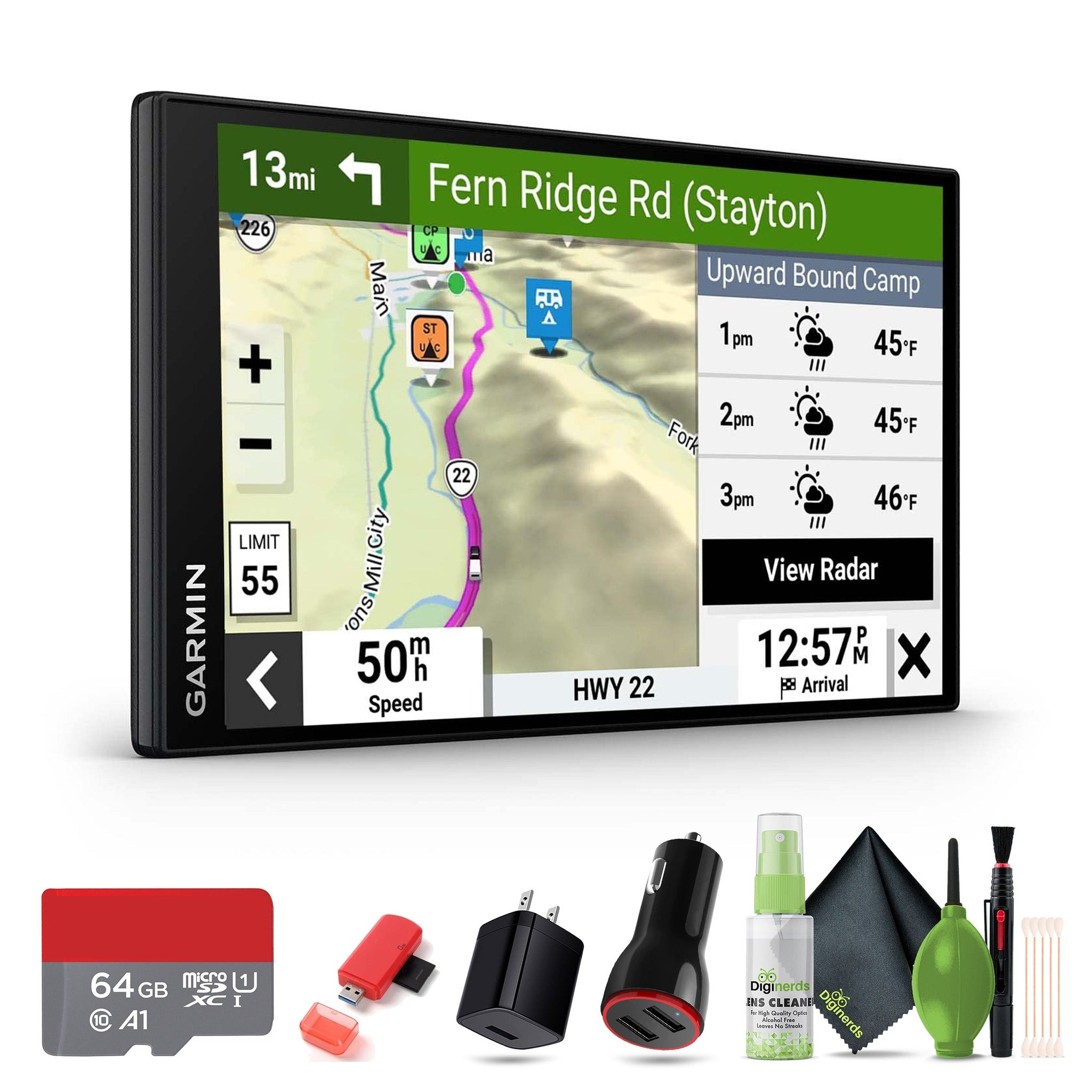 Garmin RV 795, microSDXC Ultra 64GB Memory Card, USB Card Reader, SD/microSD Garmin