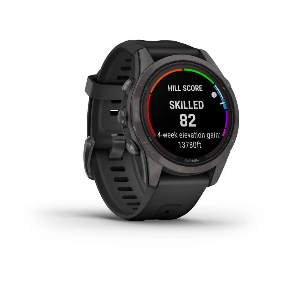 Garmin Fenix 7S Pro Sapphire Solar Edition Carbon Gray DLC Titanium, Black Band