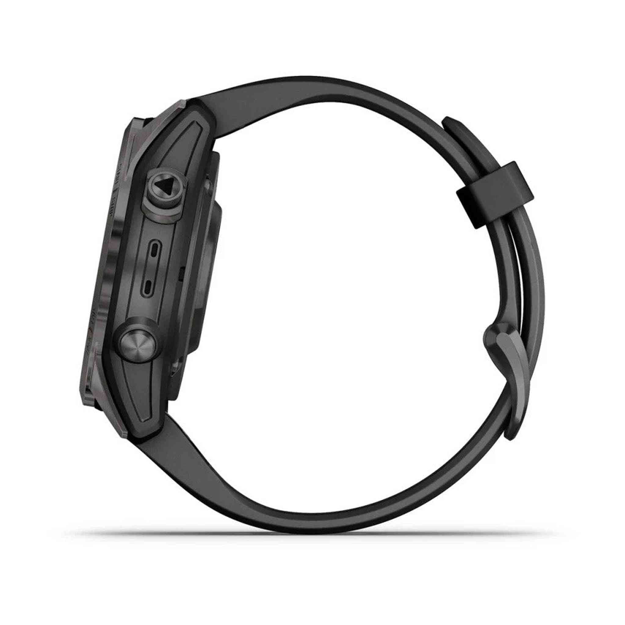 Garmin Fenix 7S Pro Sapphire Solar Edition Carbon Gray DLC Titanium, Black Band