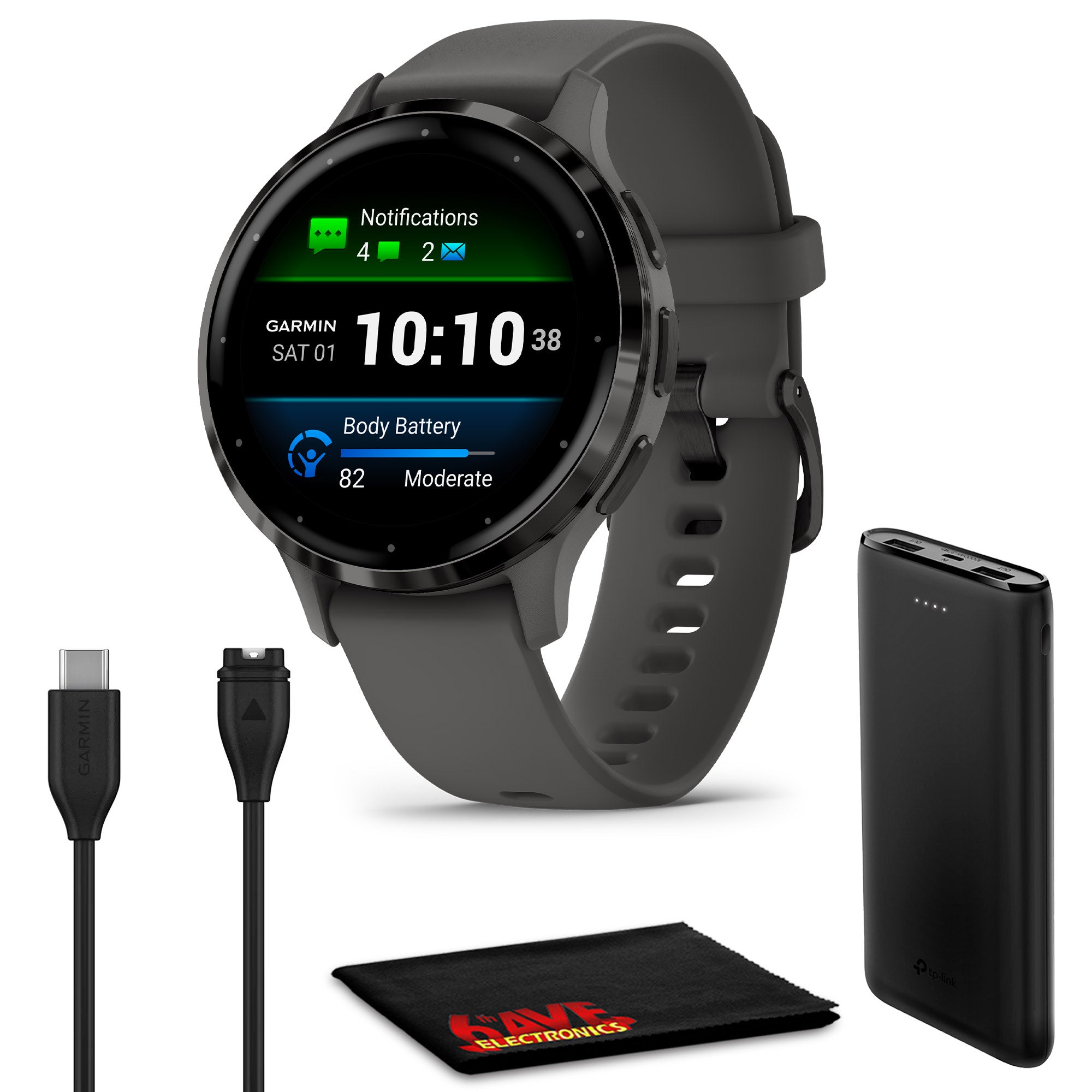 Garmin Venu 3S Advanced Health & Fitness Tracker Smart Watch - Pebble Gray