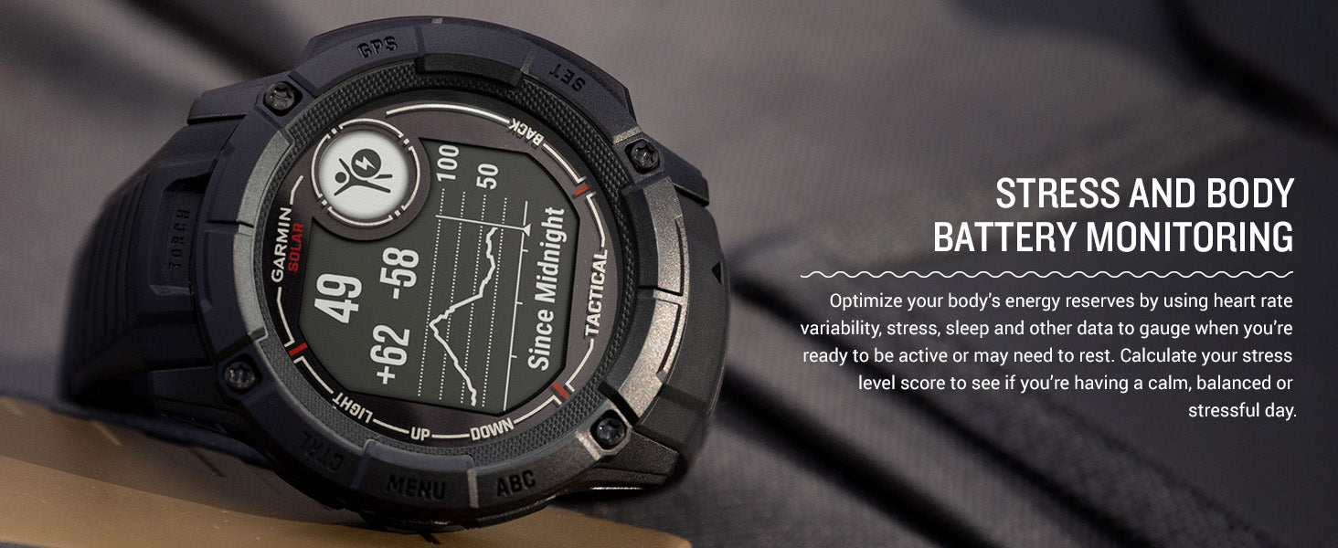 Garmin Instinct 2X Solar - Tactical Edition Rugged GPS Smartwatch Black Bundle