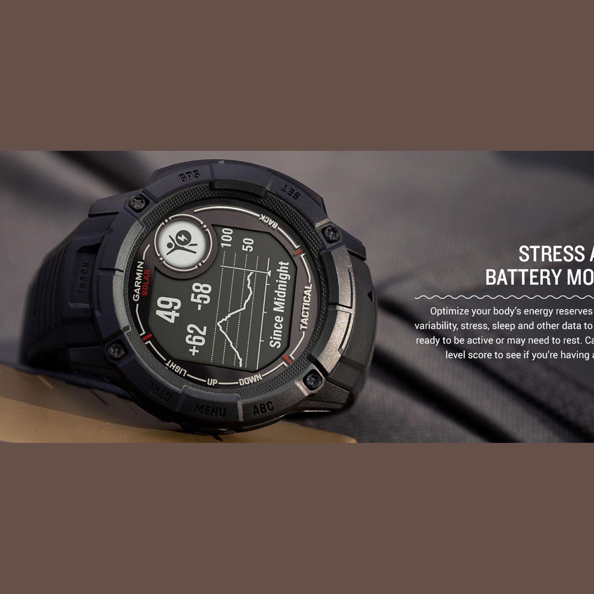 Garmin Instinct 2X Solar - Tactical Edition Rugged GPS Smartwatch Black Bundle