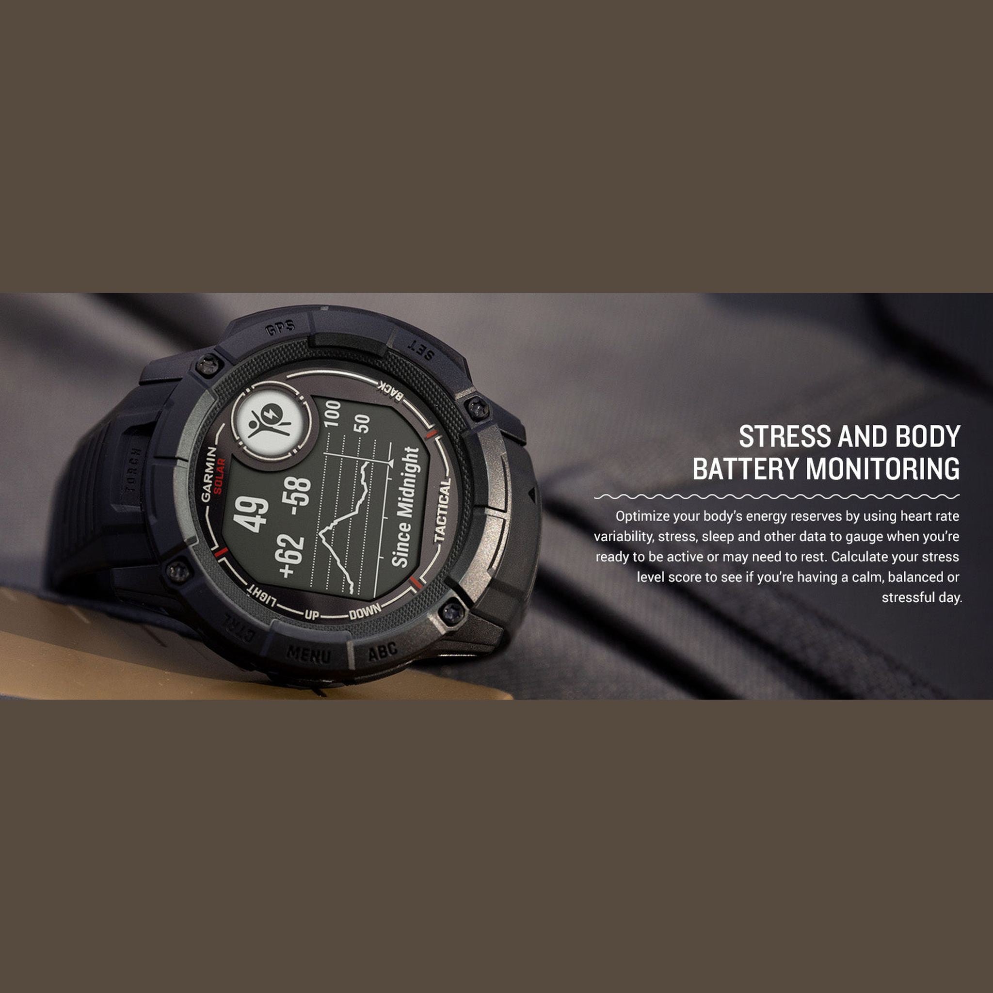 Garmin Instinct 2X Solar - Tactical Edition Rugged GPS Smartwatch Black Bundle Garmin