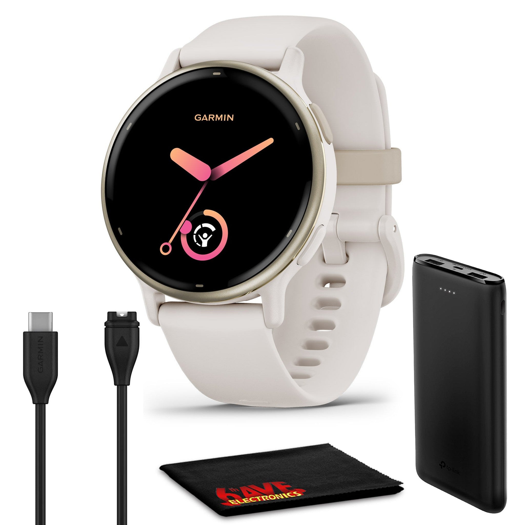 Garmin Vivoactive 5 Fitness Tracker Smart Watch For Men & Women - Ivory Case Garmin