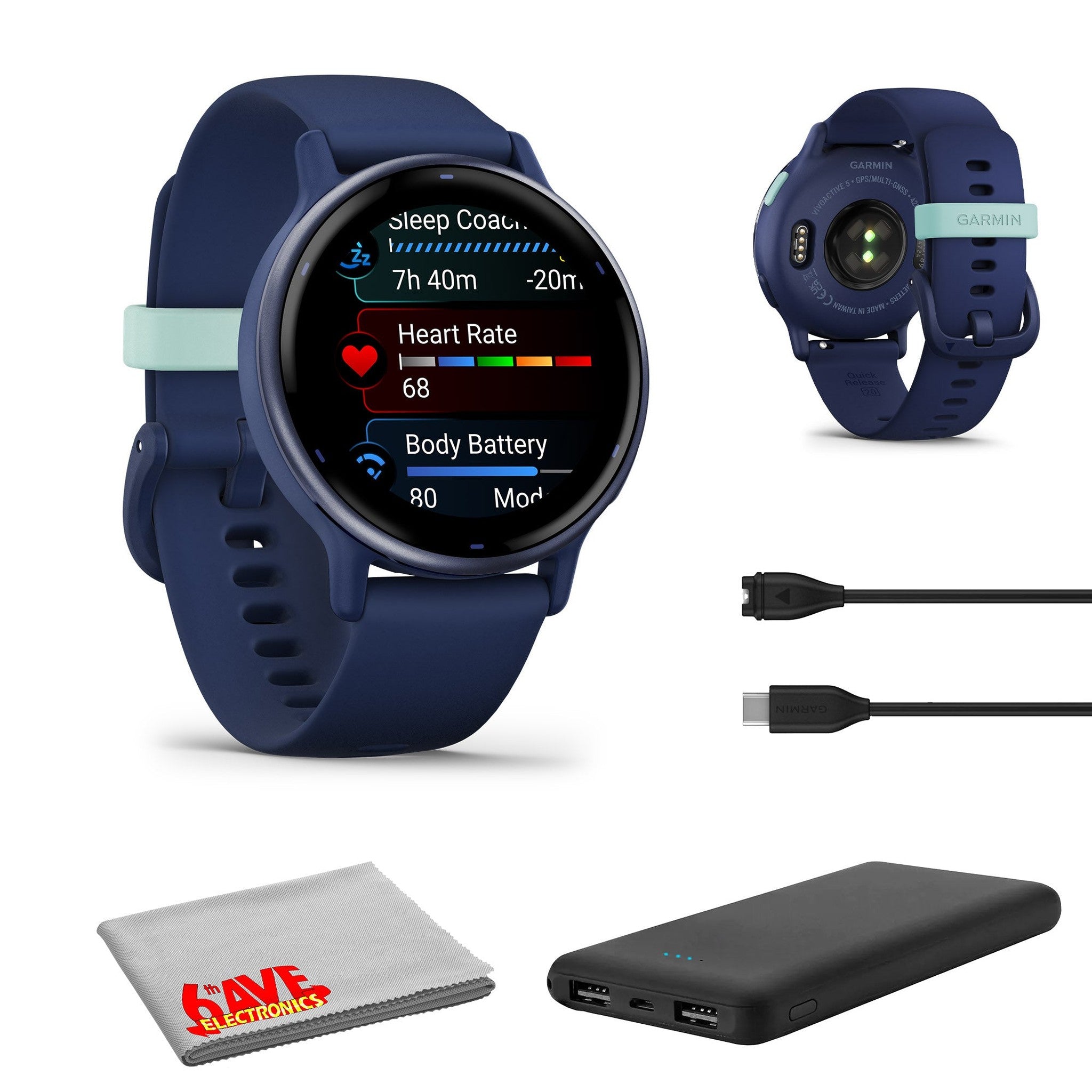 Garmin Vivoactive 5 Fitness Tracker Smart Watch For Men & Women - Black Case Garmin