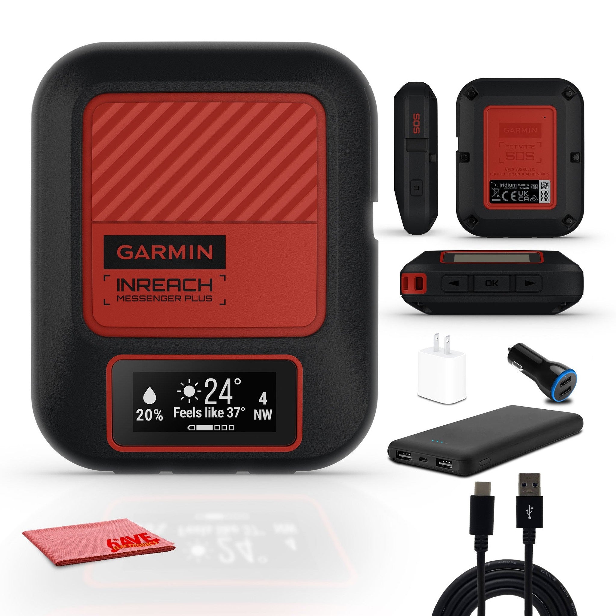 Garmin inReach Messenger Plus, SOS Satellite Communicator with Photo, Text Messaging & Voice Bundle Garmin