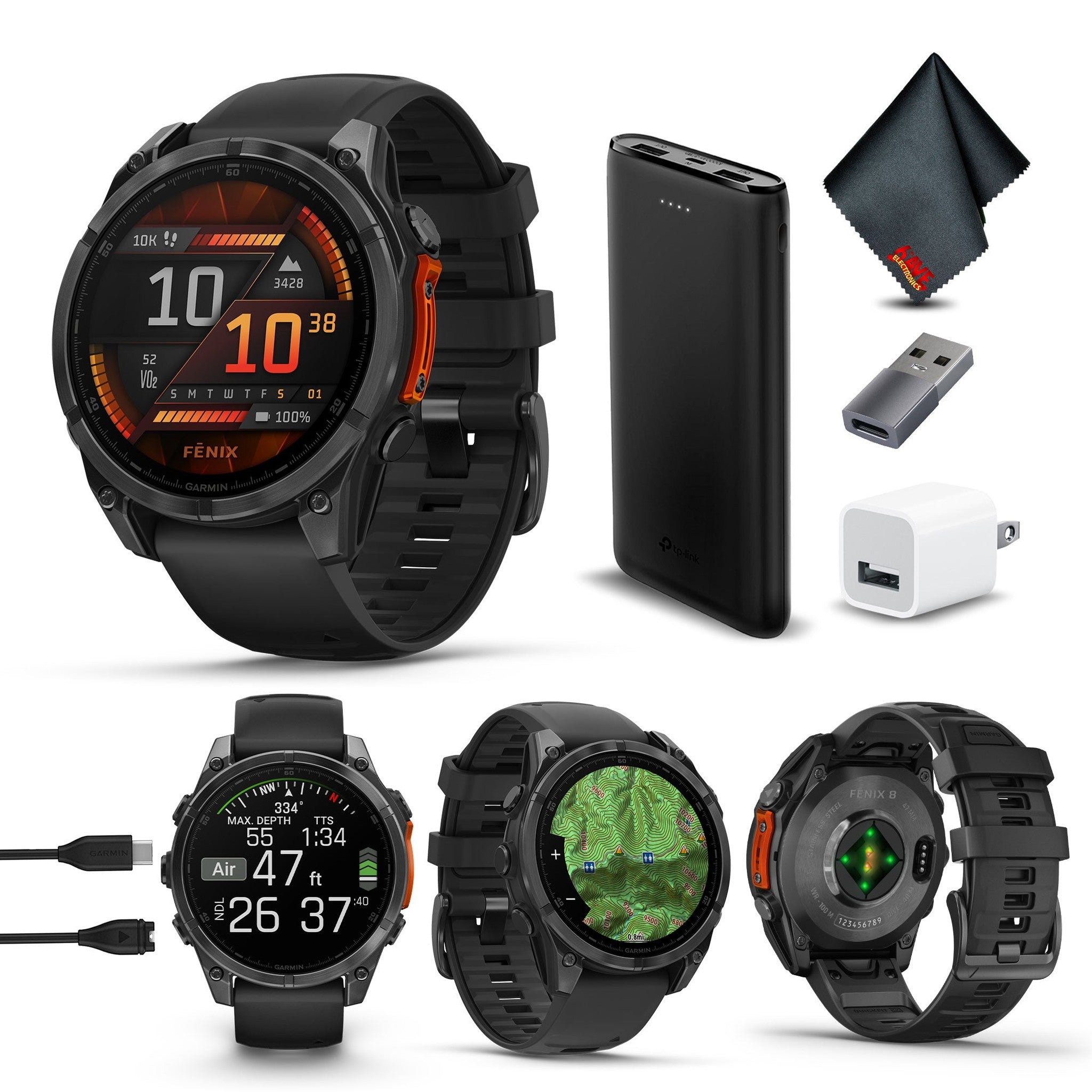 fenix 8 – 47 mm, AMOLED, Slate Gray with Black Silicone Band