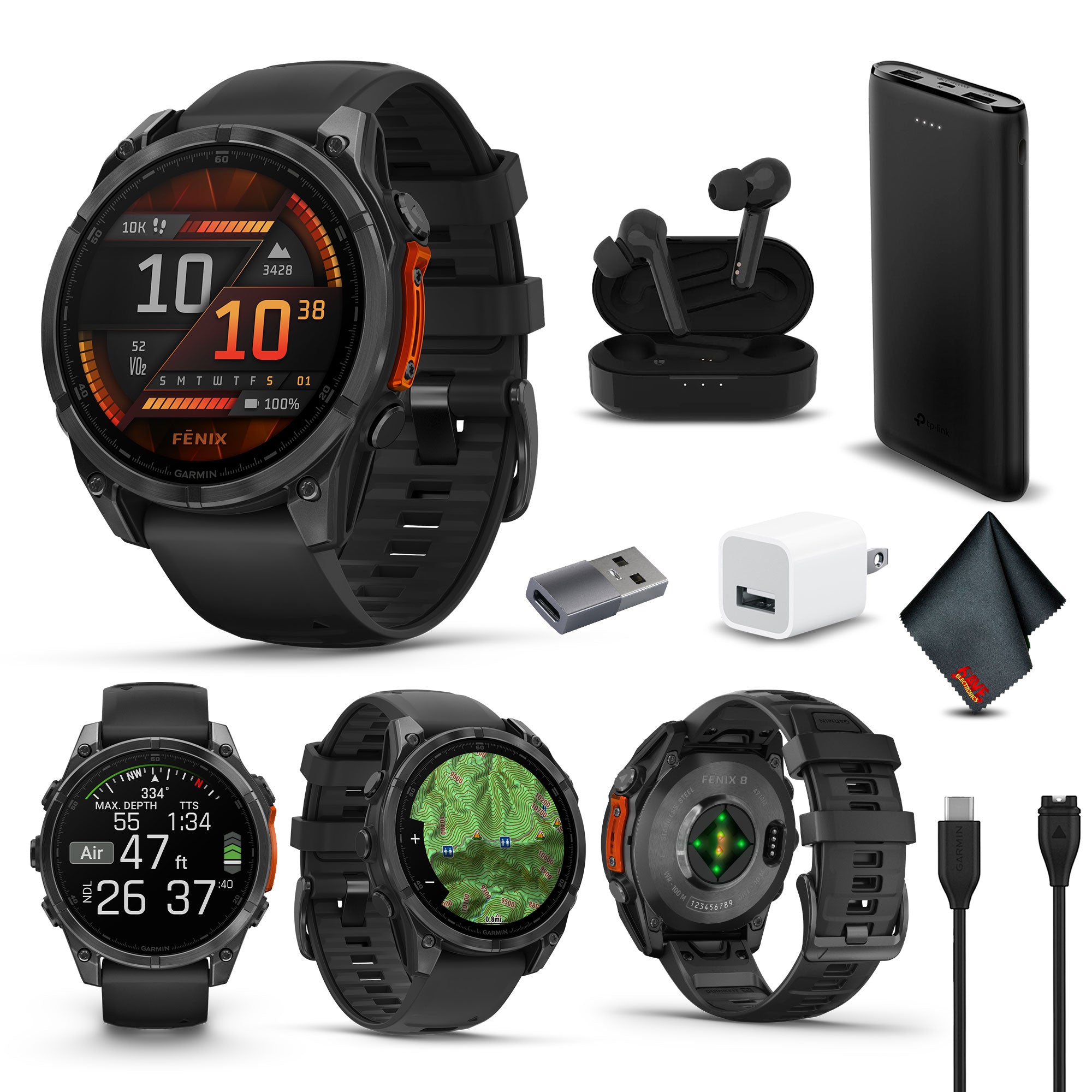 fenix 8 – 47 mm, AMOLED, Slate Gray with Black Silicone Band