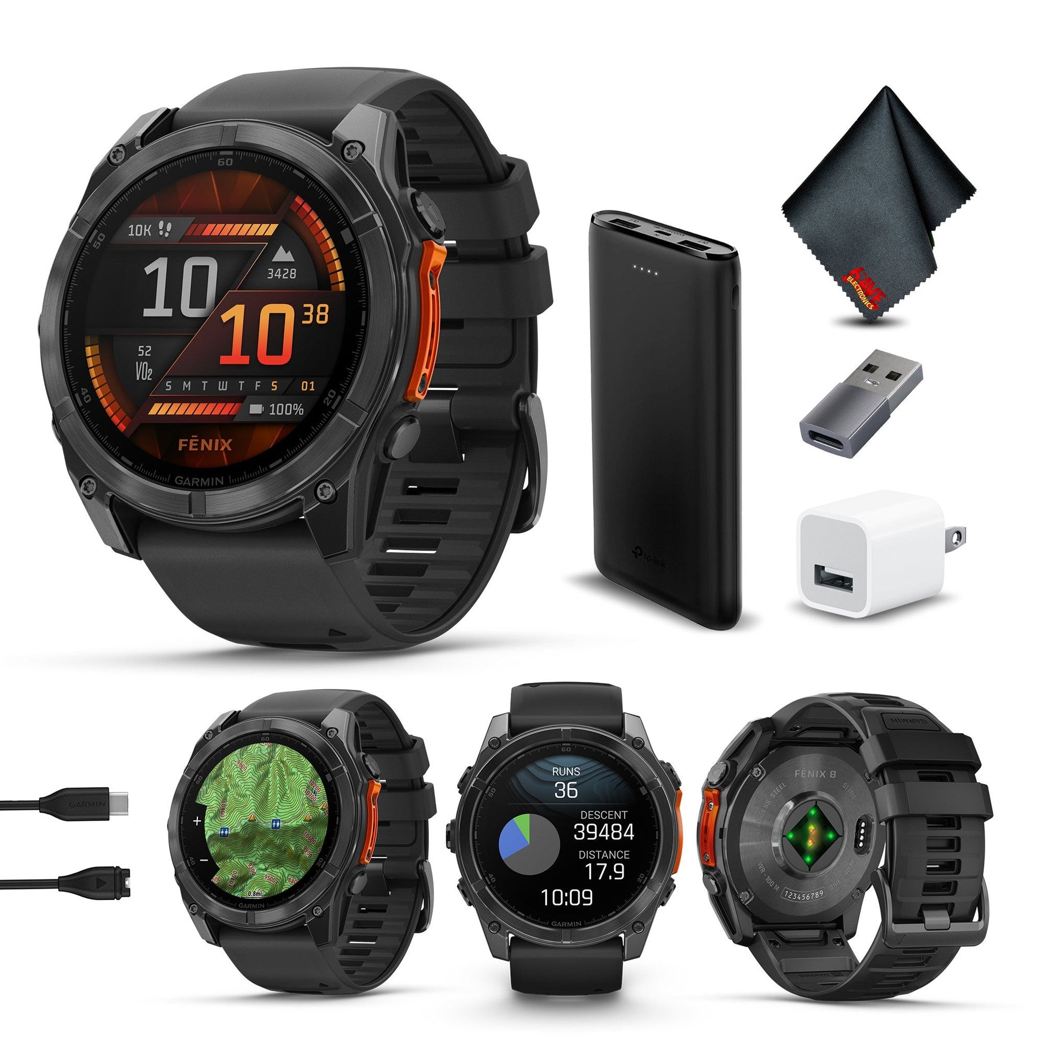 fenix 8 – 51 mm, AMOLED, Slate Gray with Black Silicone Band Garmin