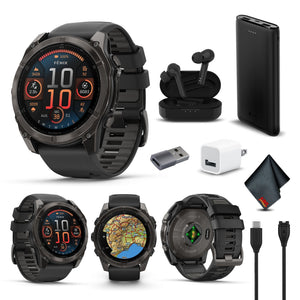 fenix 8 51mm AMOLED Sapphire Carbon Gray DLC Titanium with Black Gray Silicone