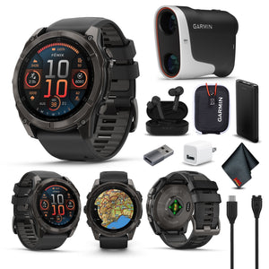 fenix 8 51mm AMOLED Sapphire Carbon Gray DLC Titanium with Black Gray Silicone