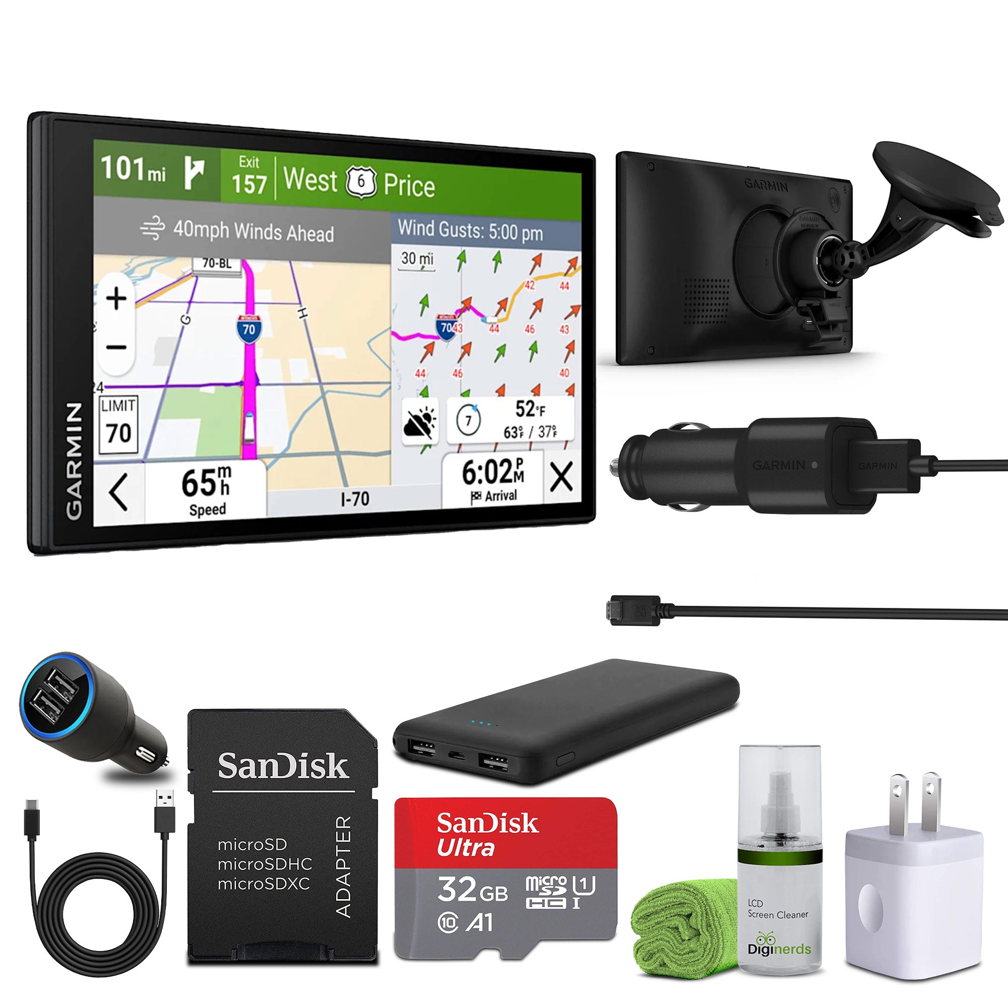Garmin Dezl OTR620, Large, Easy-to-Read 6" GPS Truck Navigator Bundle