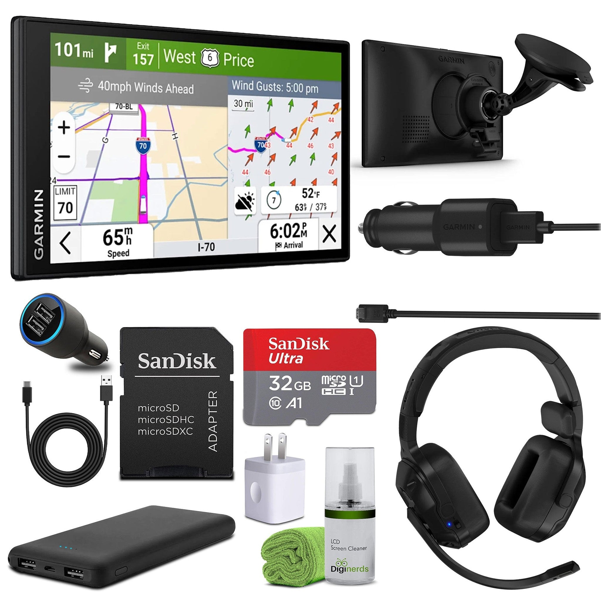 Garmin Dezl OTR620, Large, Easy-to-Read 6” GPS Truck Navigator Bundle