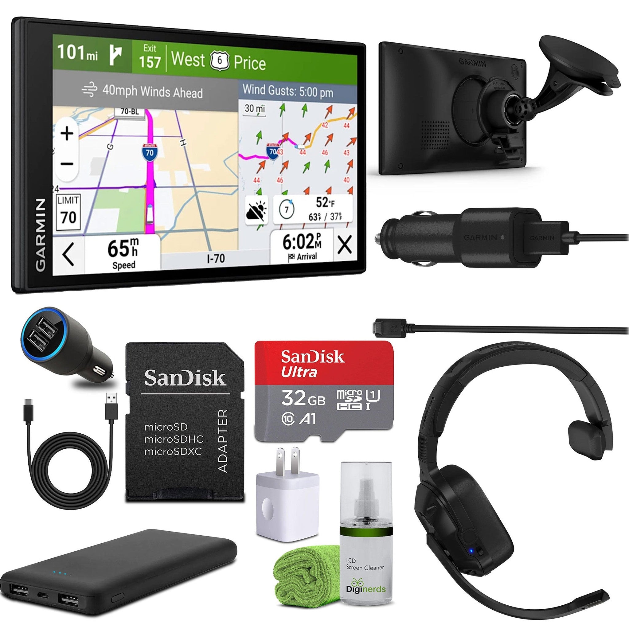 Garmin Dezl OTR620, Large, Easy-to-Read 6” GPS Truck Navigator Bundle Garmin