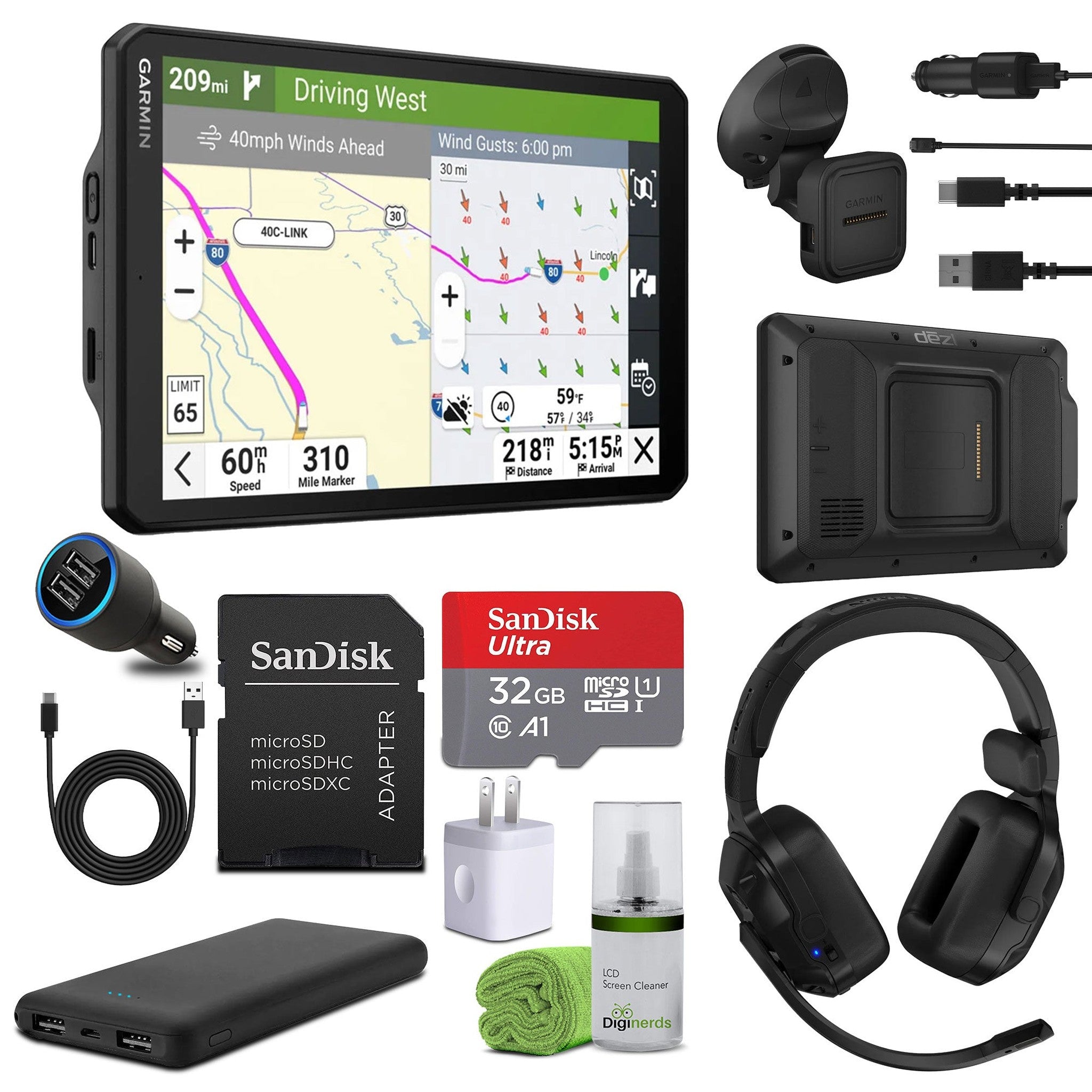 Garmin dezl OTR820, Large, Easy-to-Read 8” GPS Truck Navigator Bundle