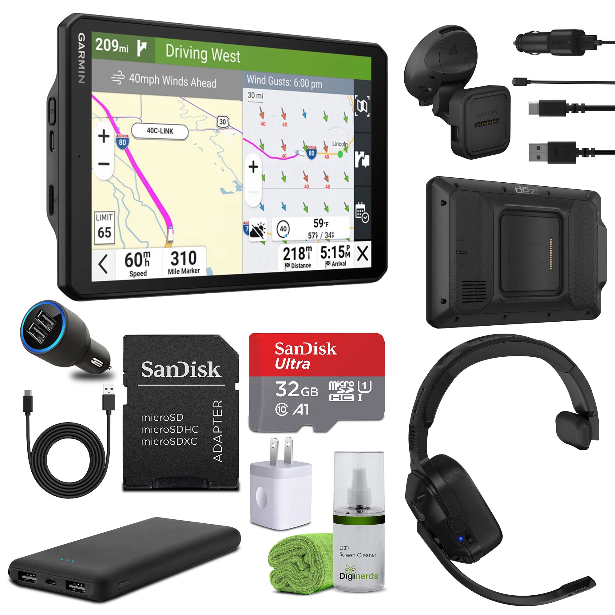 Garmin dezl OTR820, Large, Easy-to-Read 8” GPS Truck Navigator Bundle