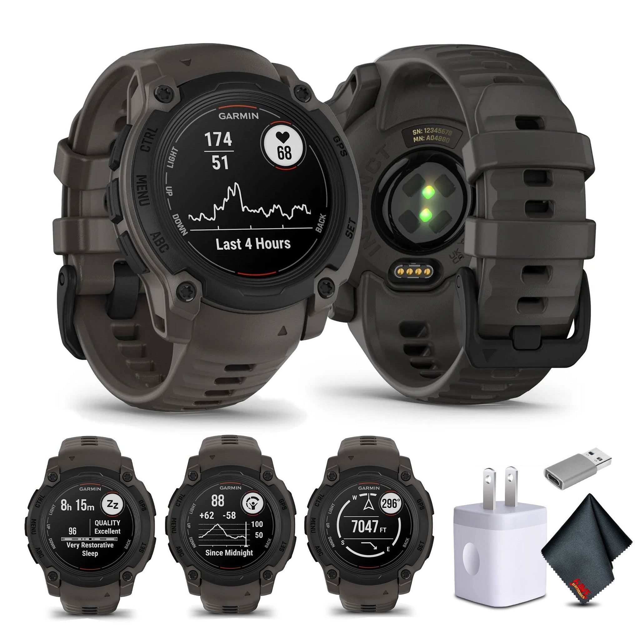 Garmin Instinct E 40mm Outdoor GPS Smartwatch 14 Days of Battery Life, Charcoal Garmin