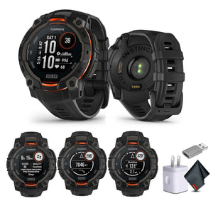 Garmin Instinct 3 45mm, Solar Charged Smartwatch Unlimited Battery Life Black
