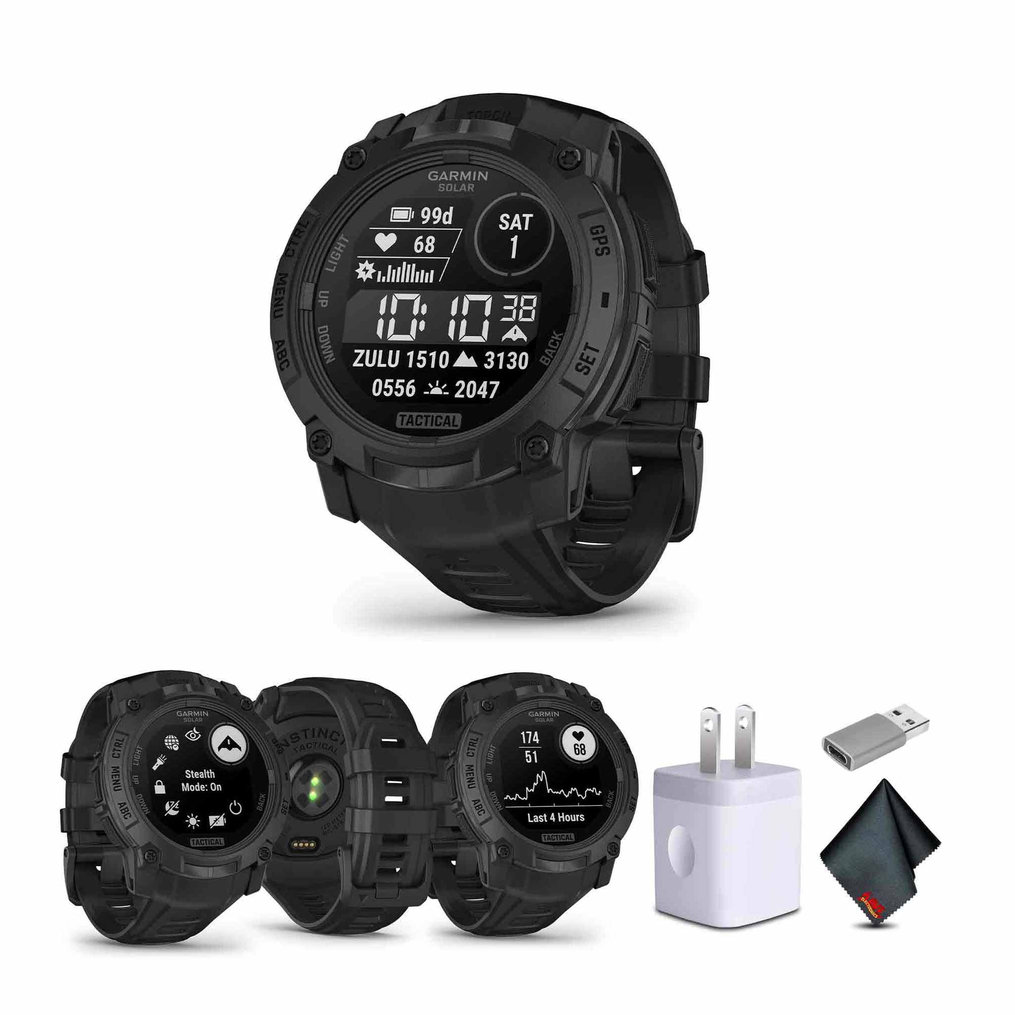 Garmin Instinct 3, 50mm, Solar, Tactical Edition, Bundle