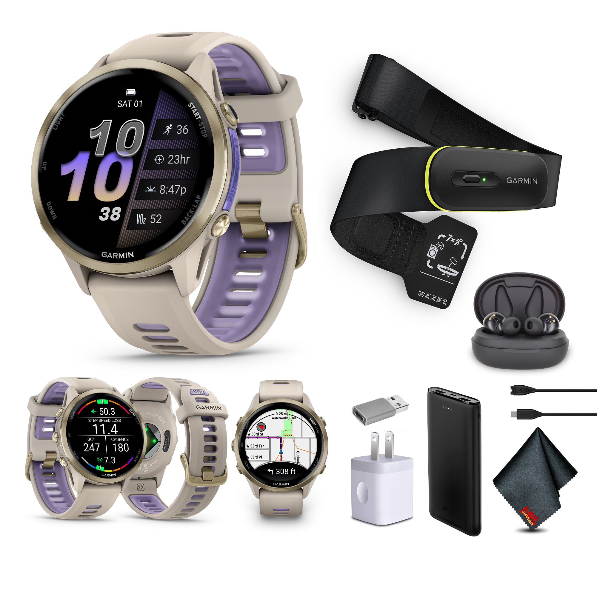 Garmin Forerunner 970, French Gray/Indigo , Air Pro TWS Truly Wireless EarBuds