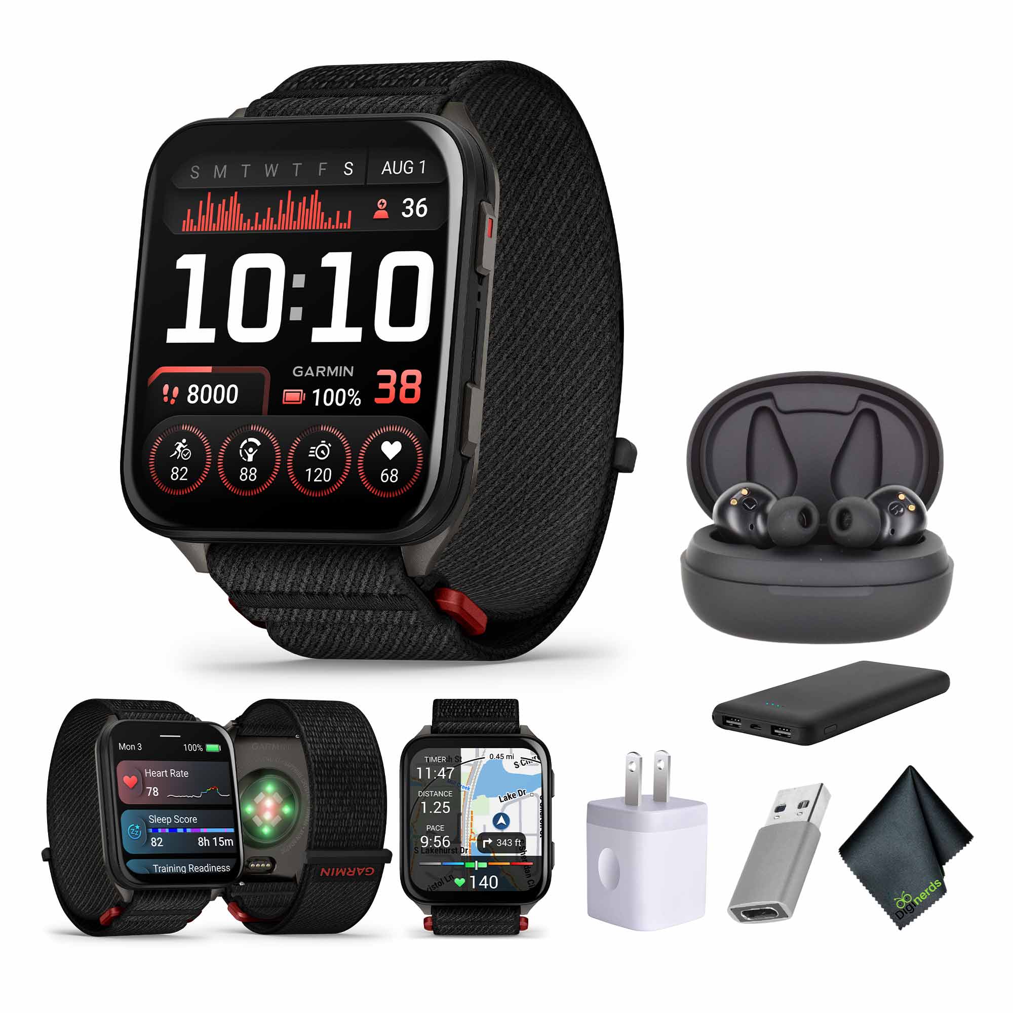 Garmin Venu X1 Lightweight GPS Smartwatch, Black with Slate Titanium Caseback