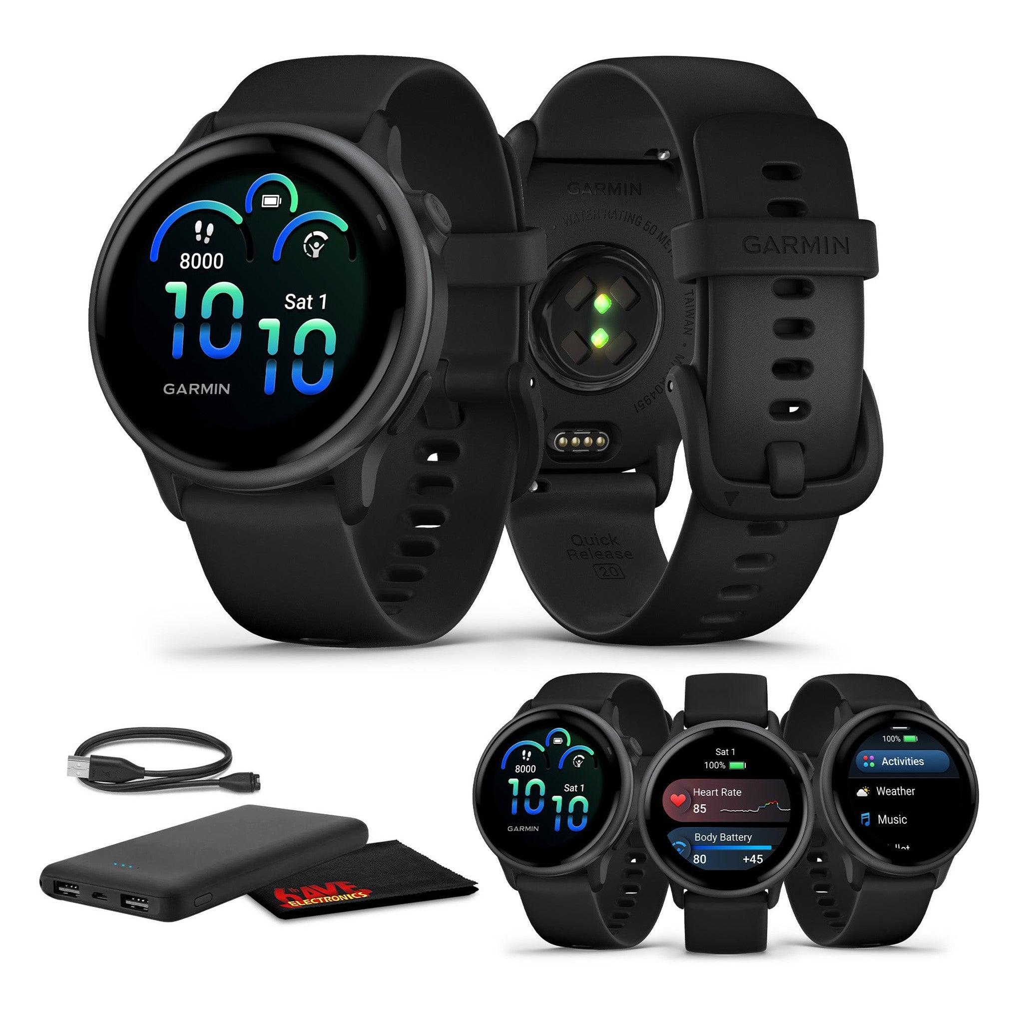 Garmin Vivoactive 6 Fitness GPS Smartwatch-Slate with Black Silicone Band Garmin