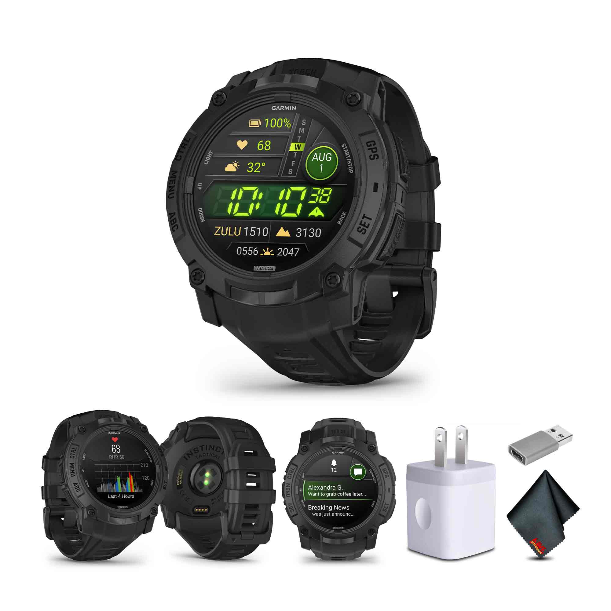 Garmin Instinct 3, 50mm, AMOLED, Tactical Edition, Bundle