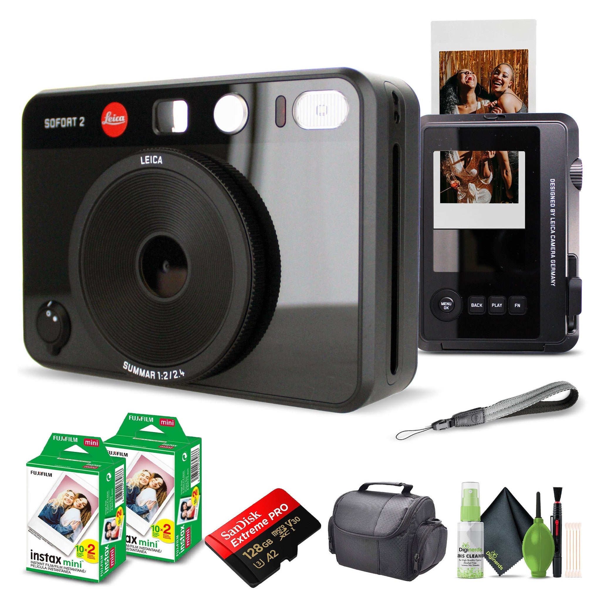 Leica Sofort 2 Hybrid Instant and Digital Camera + Instant Film 40 Sheets Black Leica