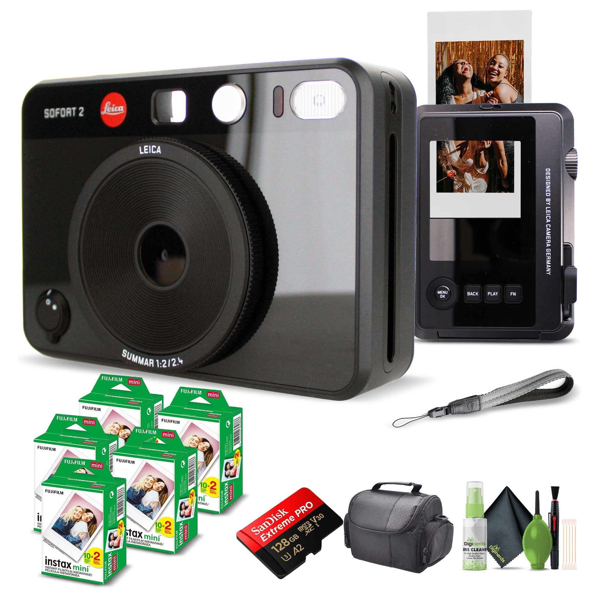 Leica Sofort 2 Hybrid Instant and Digital Camera + Instant Film 100 Sheets Black Leica