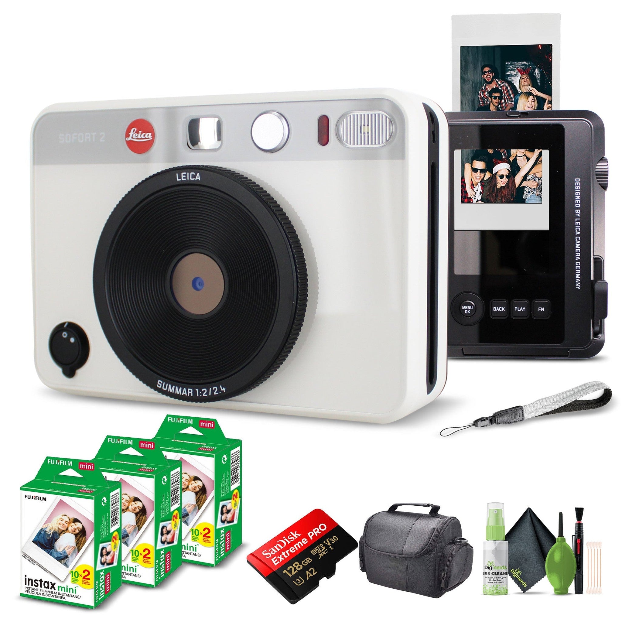 Leica Sofort 2 Hybrid Instant and Digital Camera + Instant Film 60 Sheets White Leica