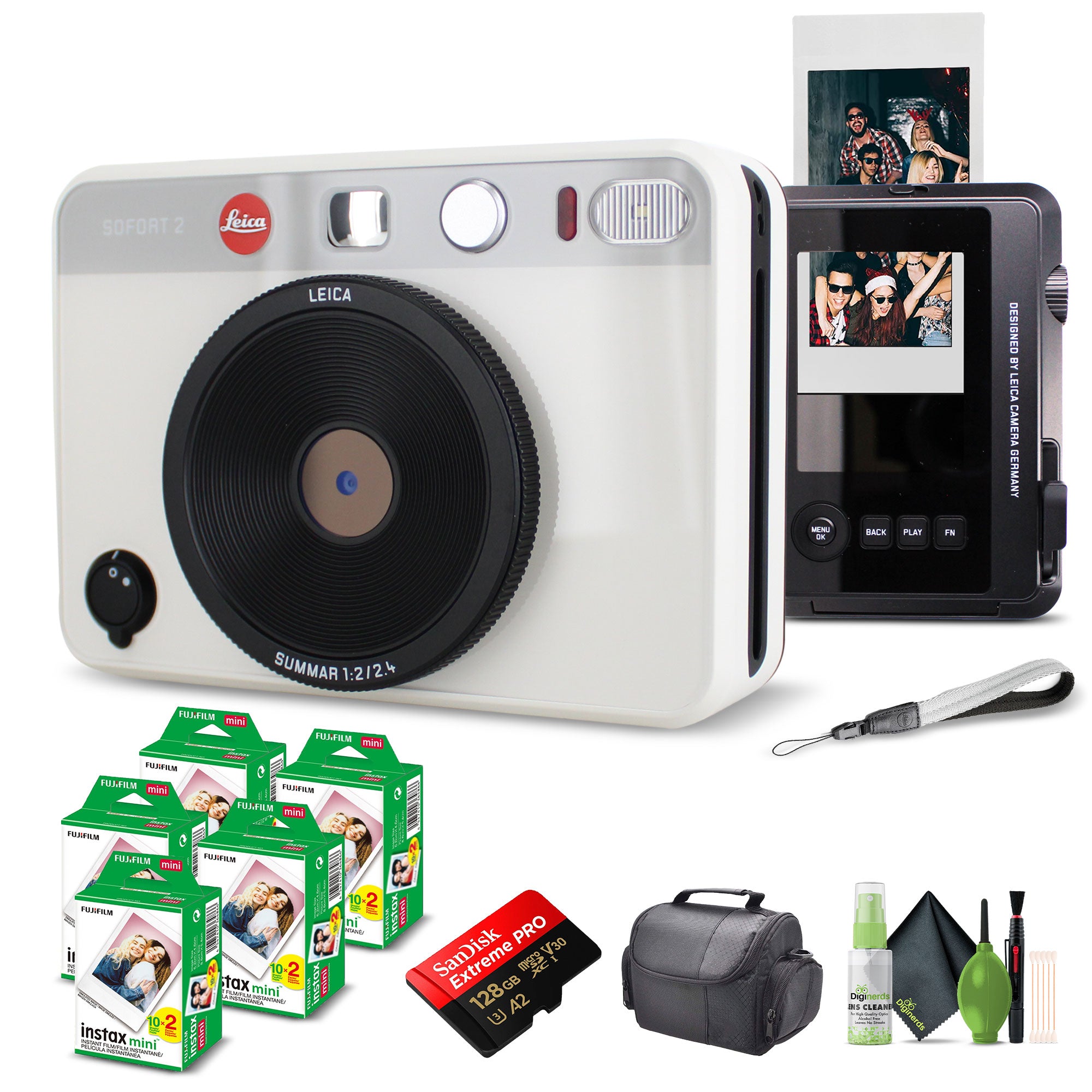 Leica Sofort 2 Hybrid Instant and Digital Camera + Instant Film 100 Sheets White