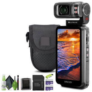 Minolta MN5KGP1 5K Ultra HD 20 MP Handheld Pocket Camcorder w/Motorized Tilting Lens Head