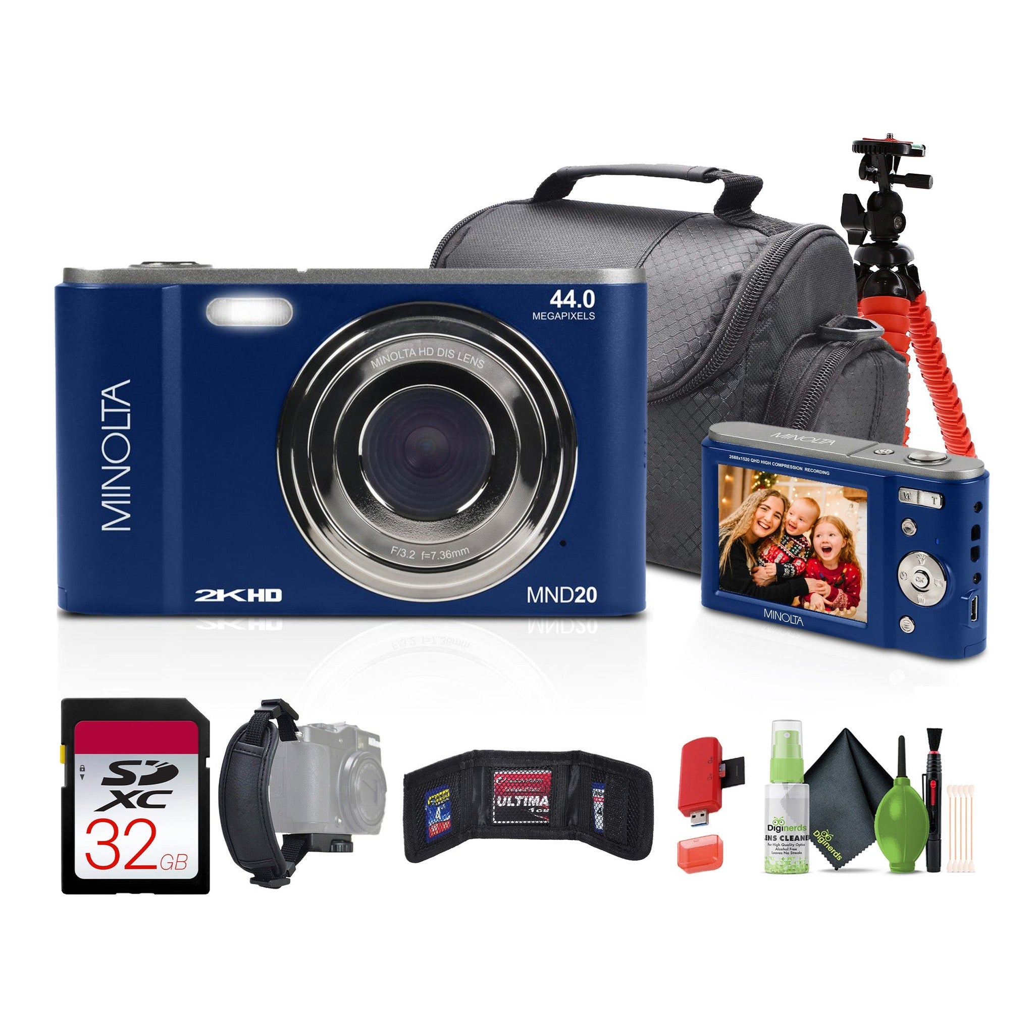 Minolta MND20 44 MP / 2.7K Ultra HD Digital Camera Blue