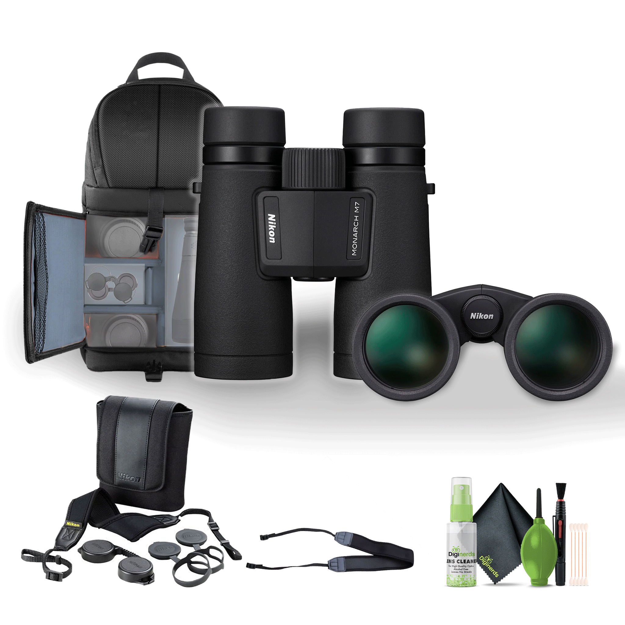 Nikon 10x42 Monarch M7 Binoculars Bundle With Neck Strap + Backpack And More Nikon