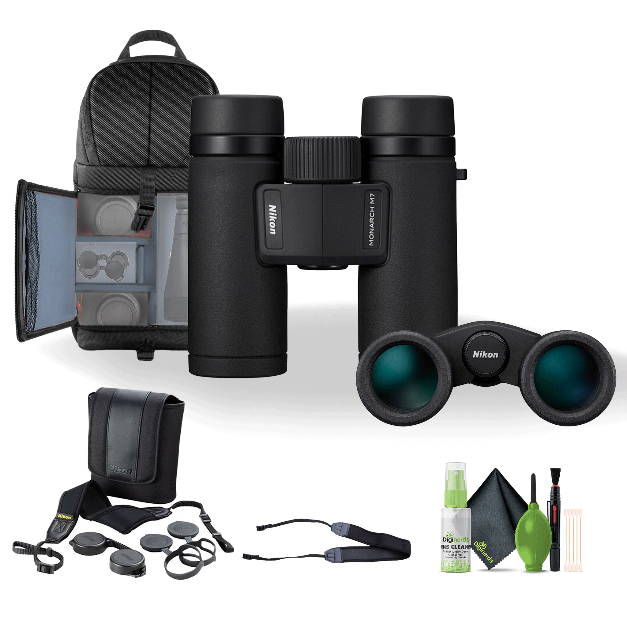 Nikon 8x30 Monarch M7 Binoculars Bundle With Neck Strap + Backpack And More Nikon