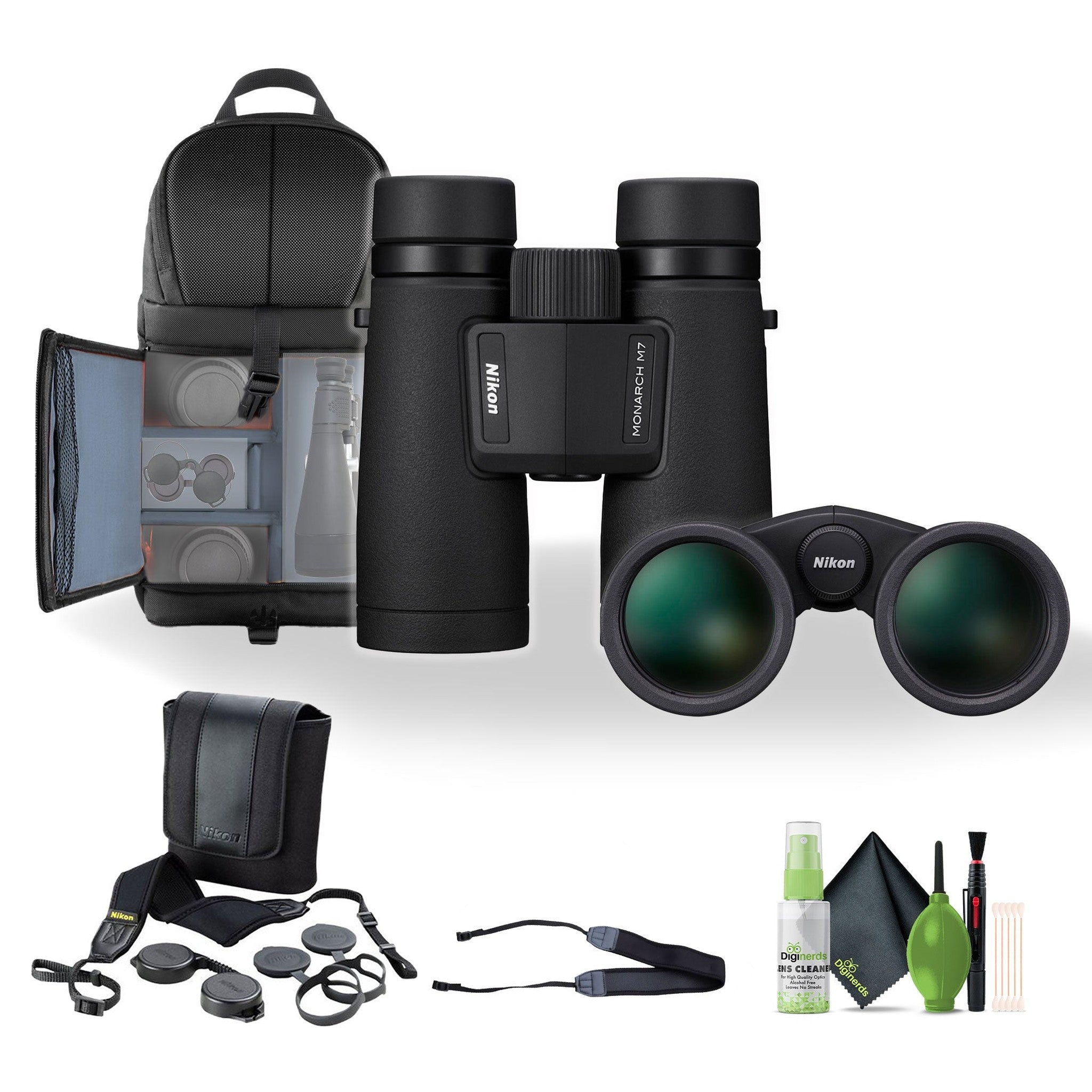 Nikon 8x42 Monarch M7 Binoculars Bundle With Neck Strap + Backpack And More Nikon