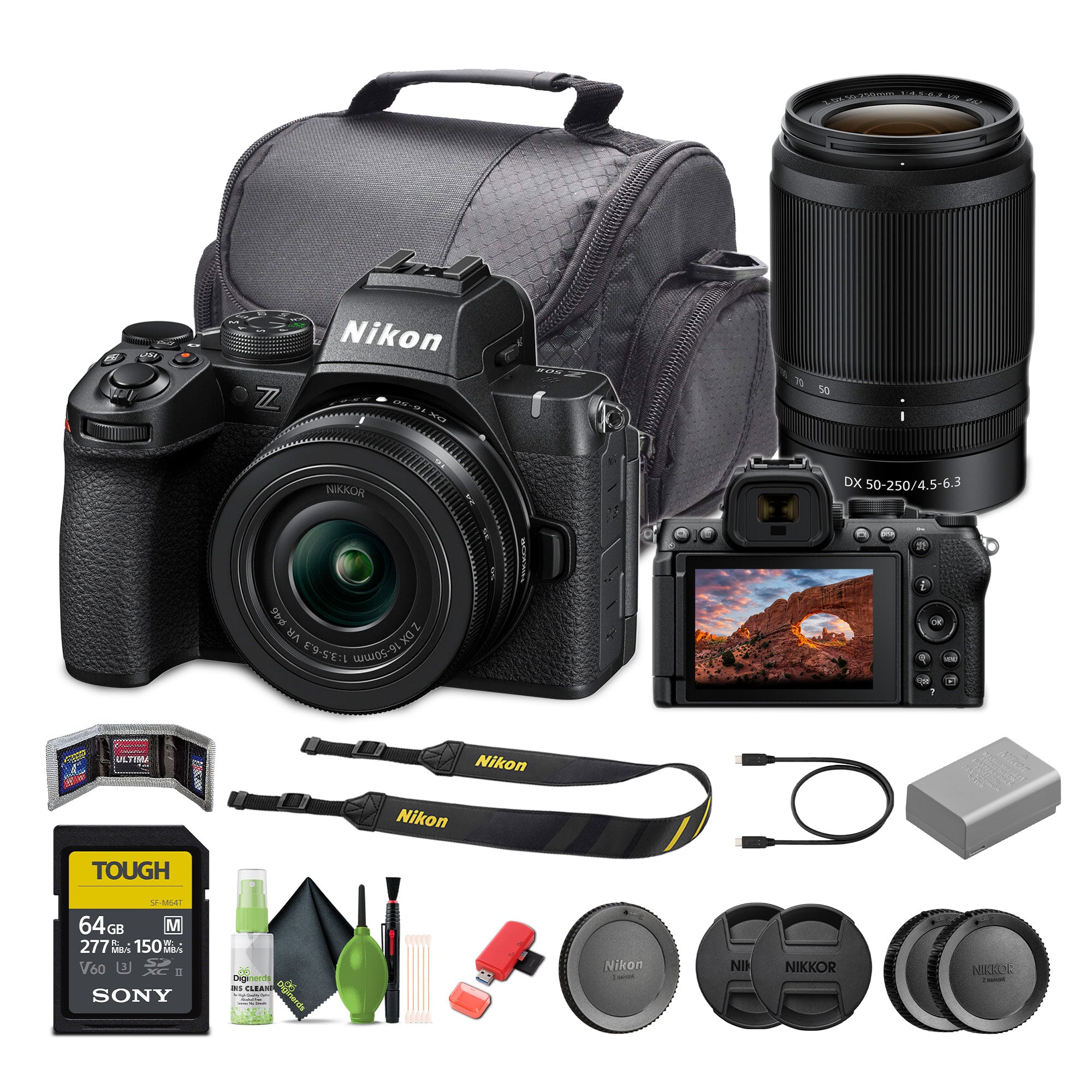 Nikon Z50II Mirrorless Digital Camera with 16-50mm & 50-250mm Lenses Bundle